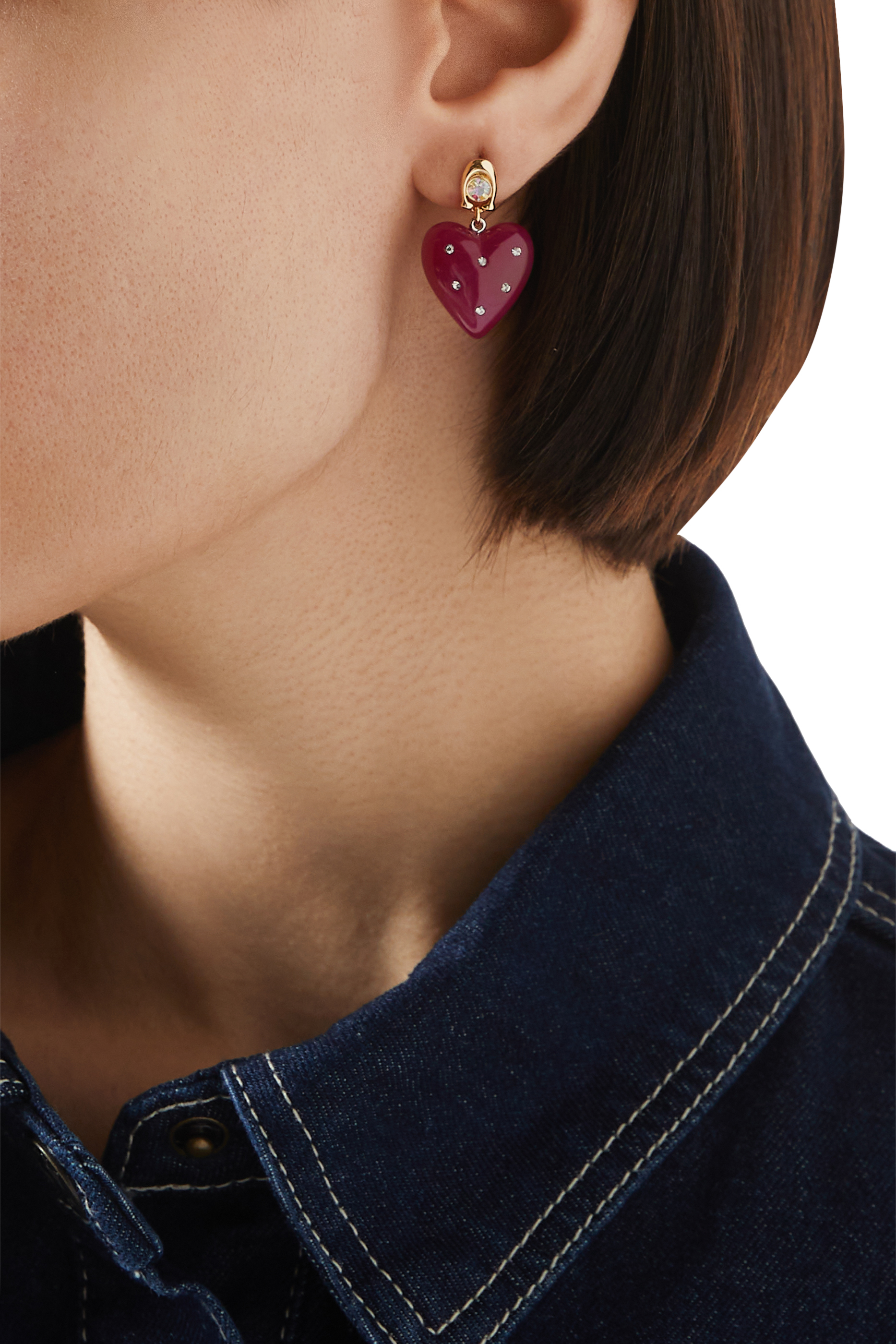 Vintage Charms Signature Puffy Heart Drop Earrings