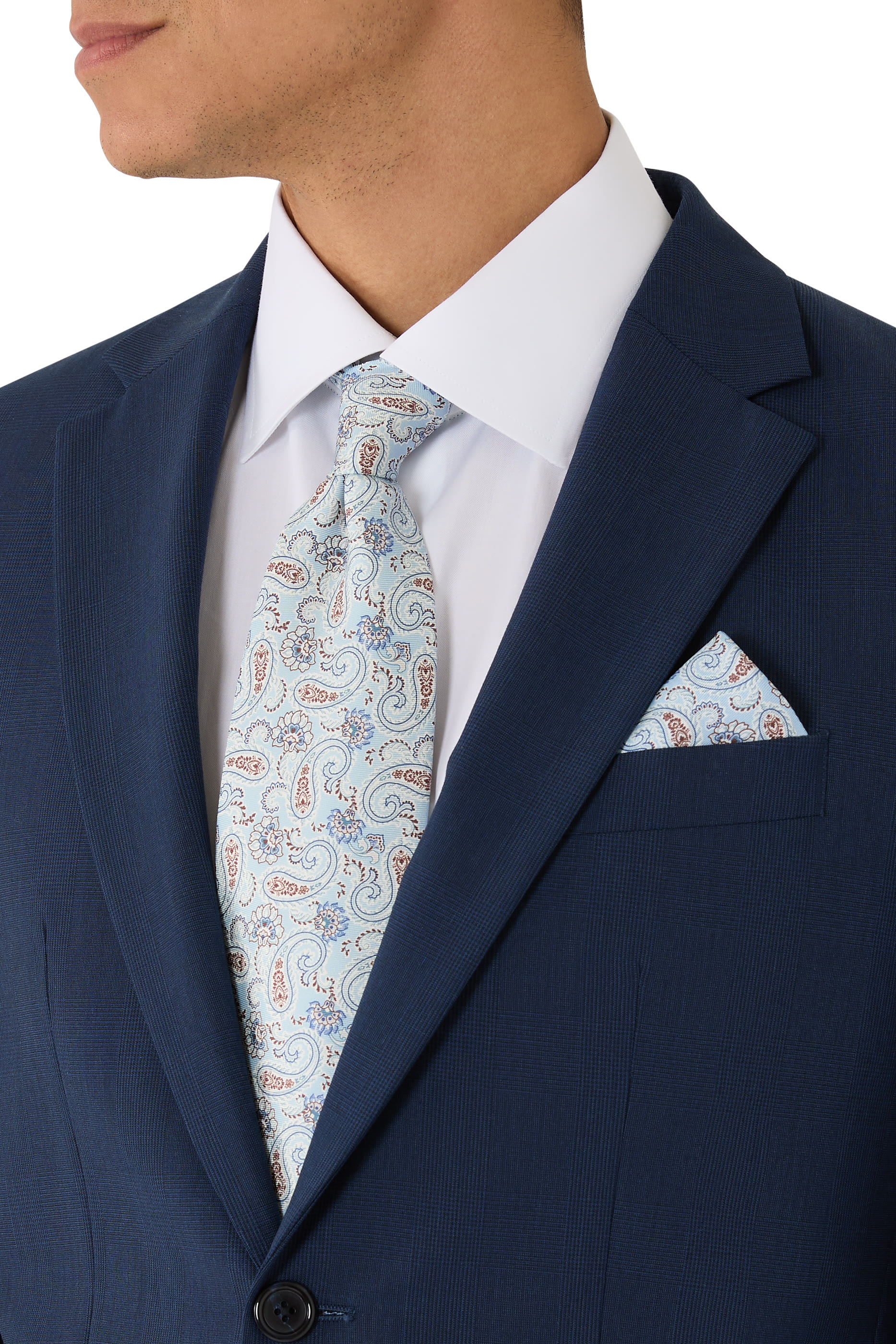 Paisley Print Silk Pocket Square 