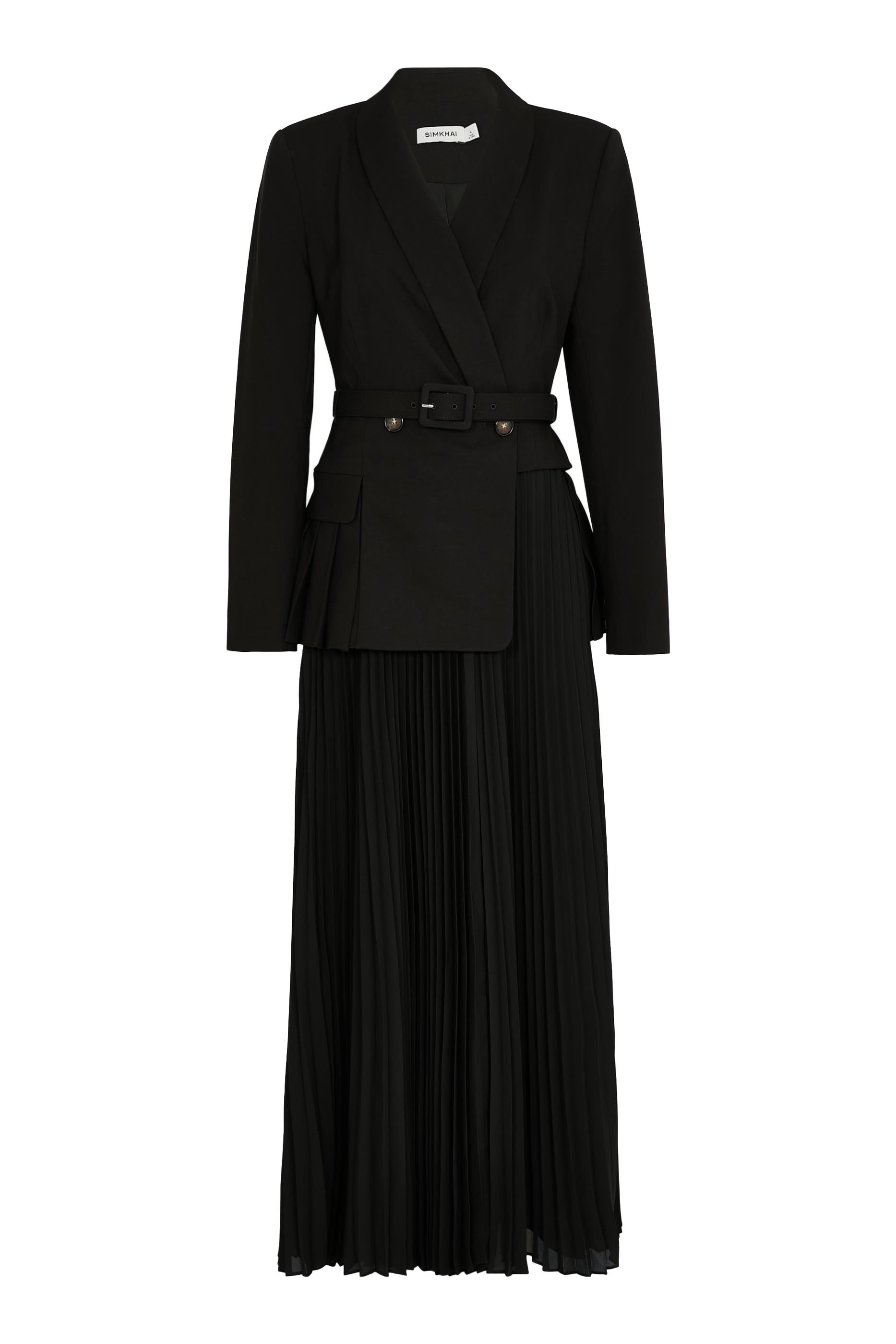 Alexandra Pleated Blazer Midi Dress