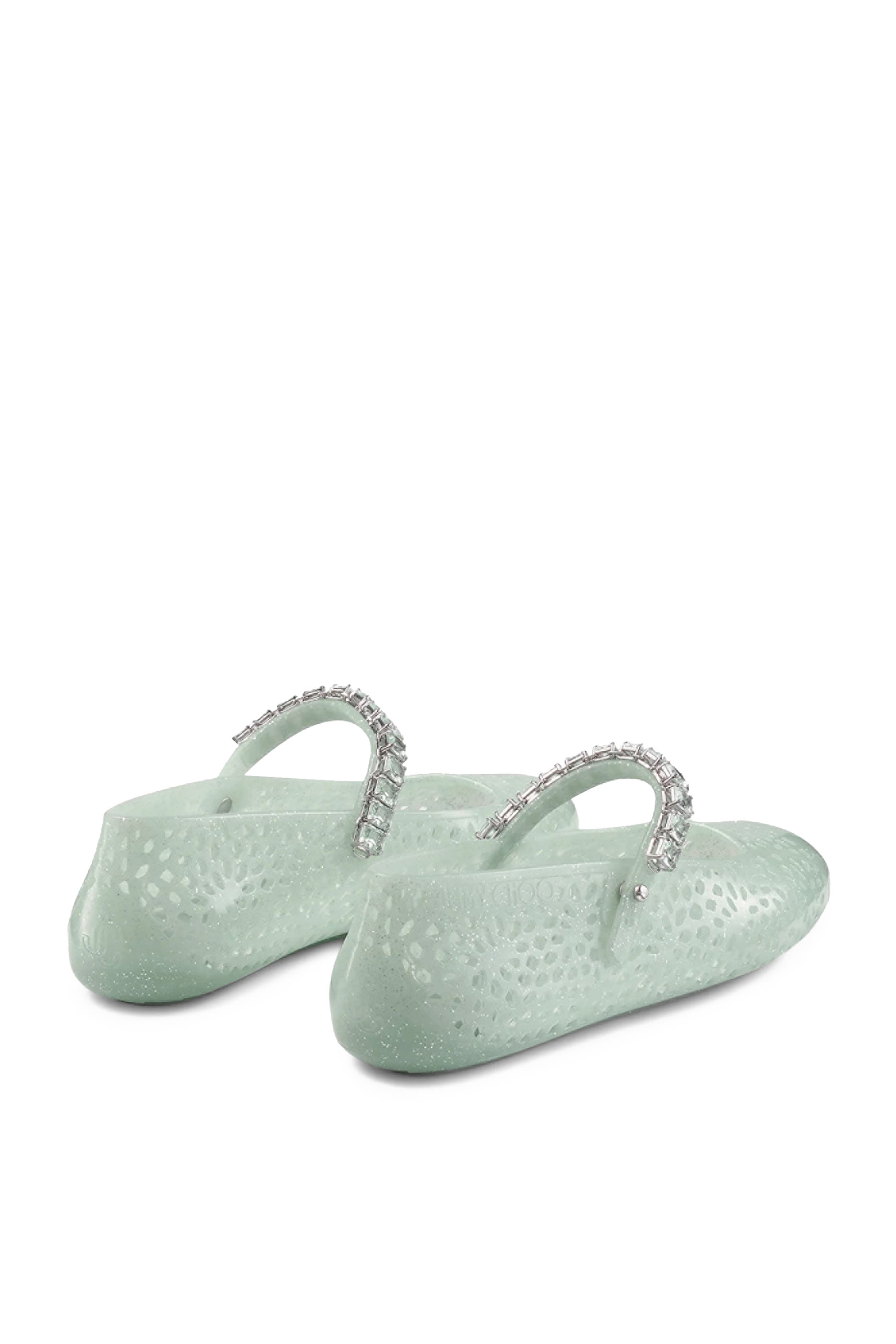 Jelly Ballerina Flats with Crystal Embellishment