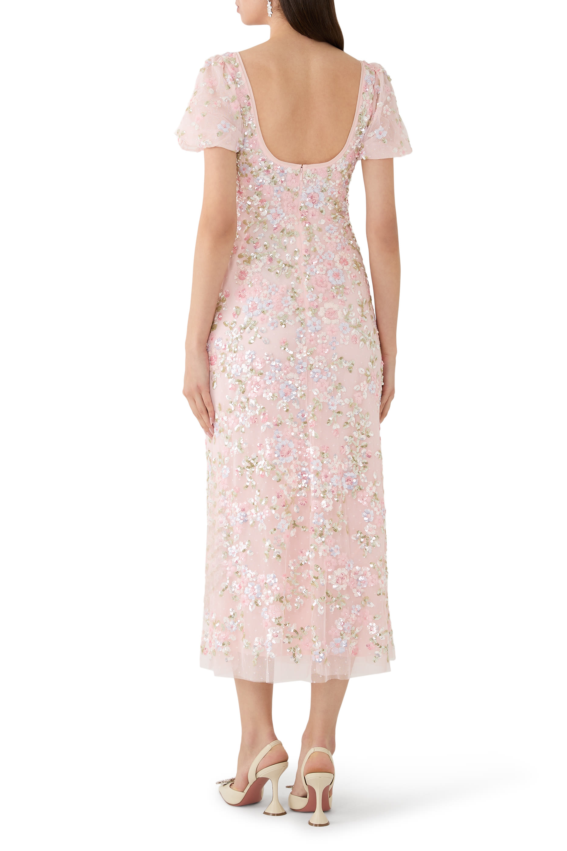 Dream Garland Puff Sleeve Ankle Gown 