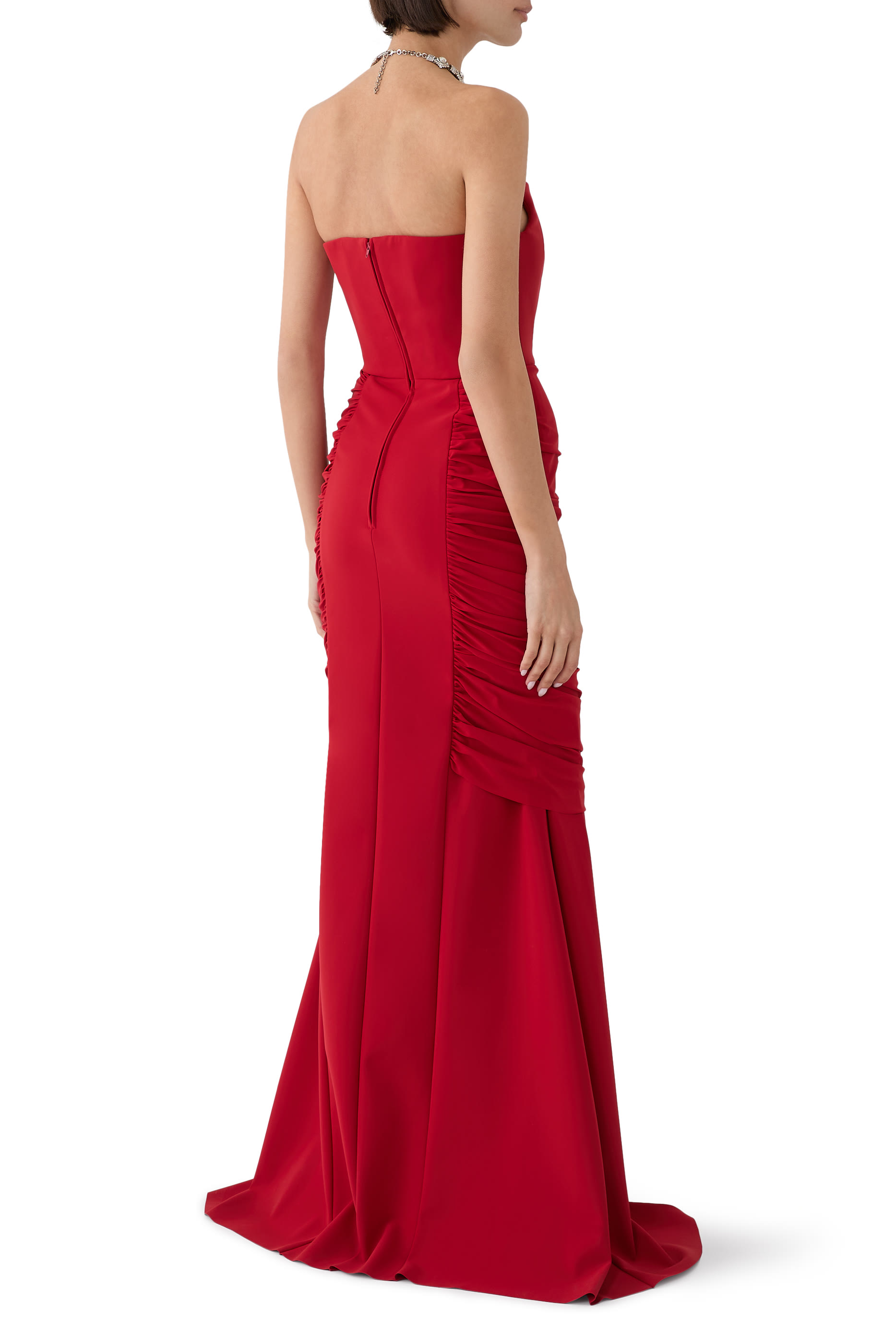 Uheri Ruched Strapless Gown