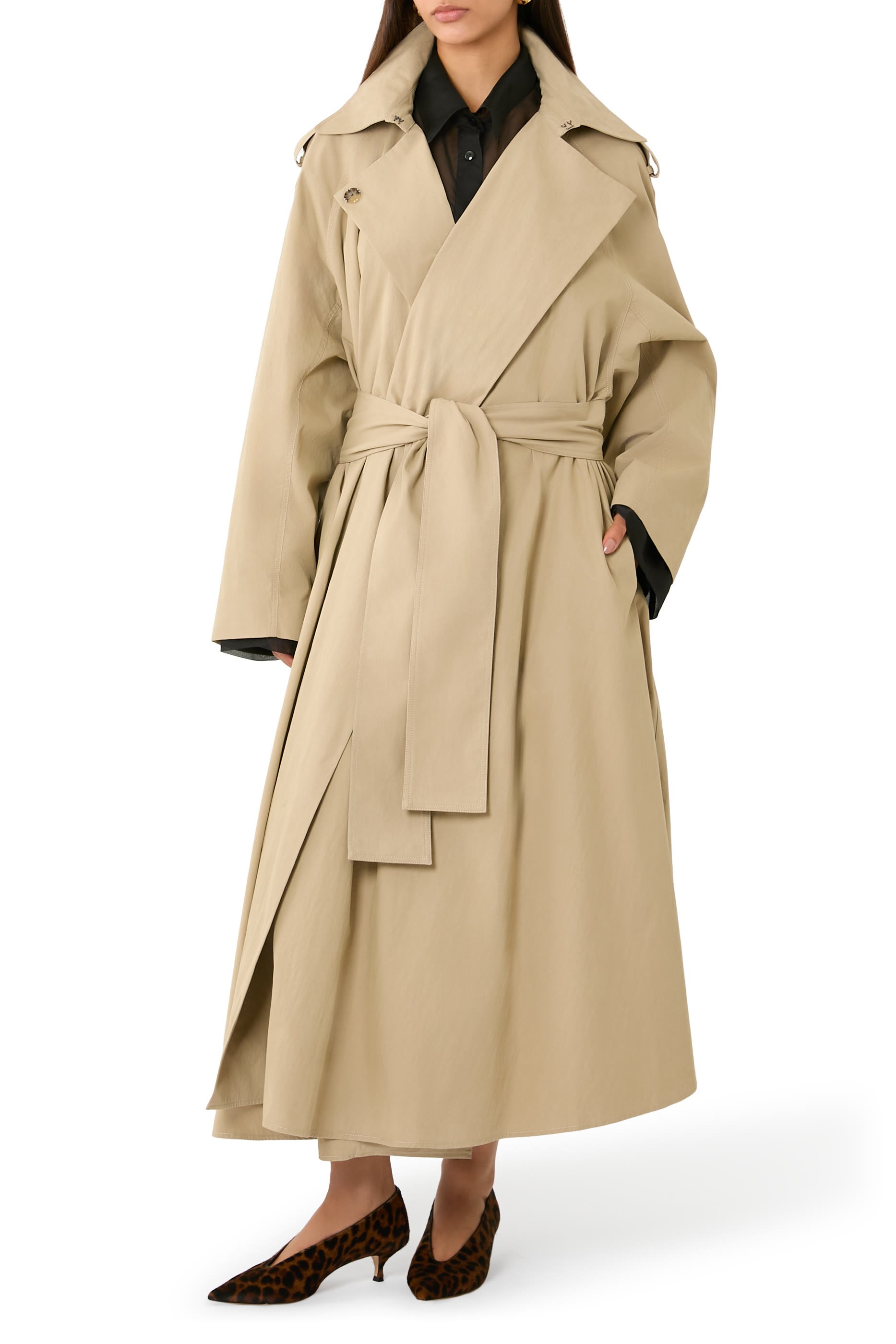 Kaia Voluminous Trench Coat in Heavy Cotton