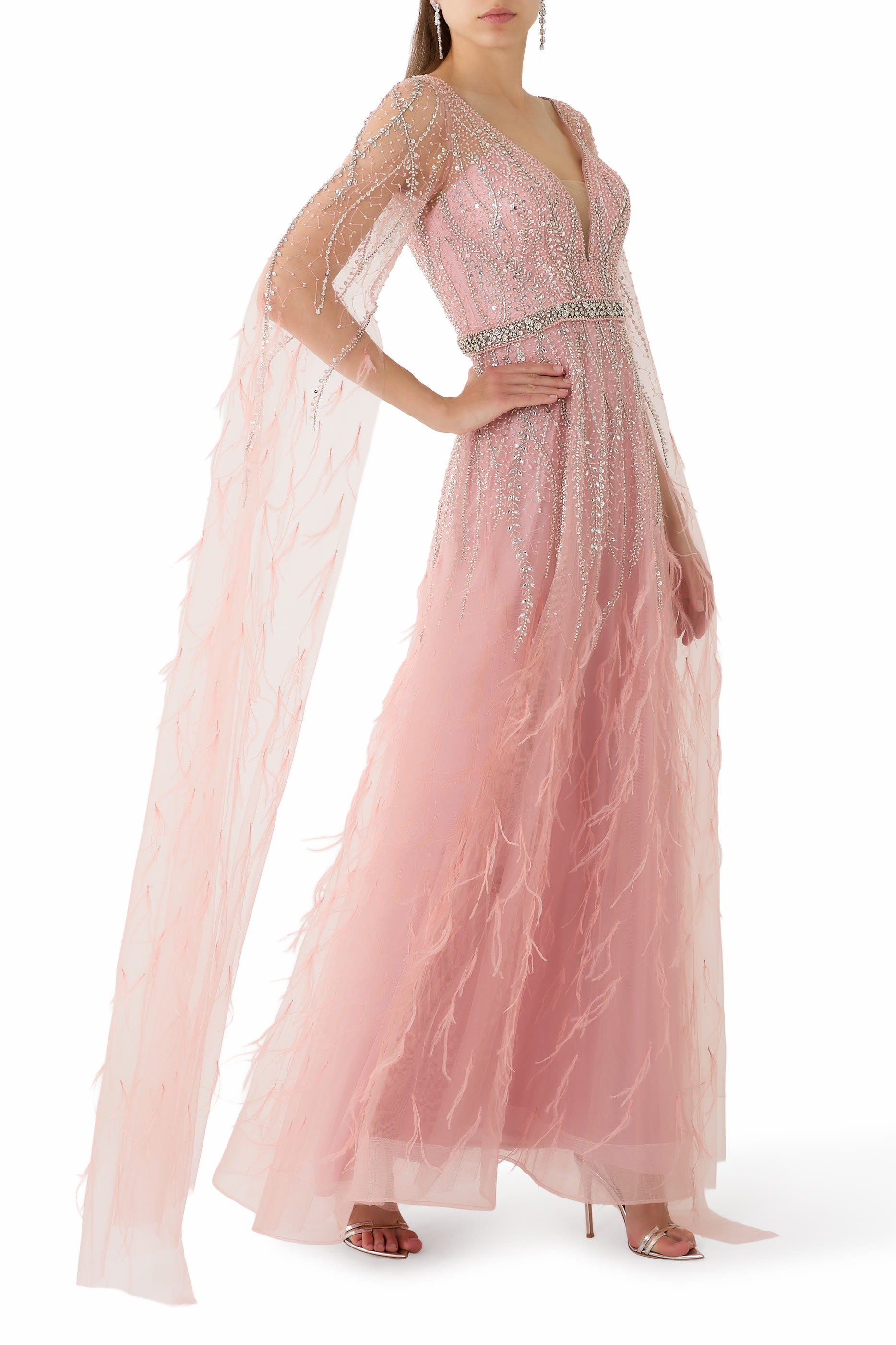 Caplet Feather Gown