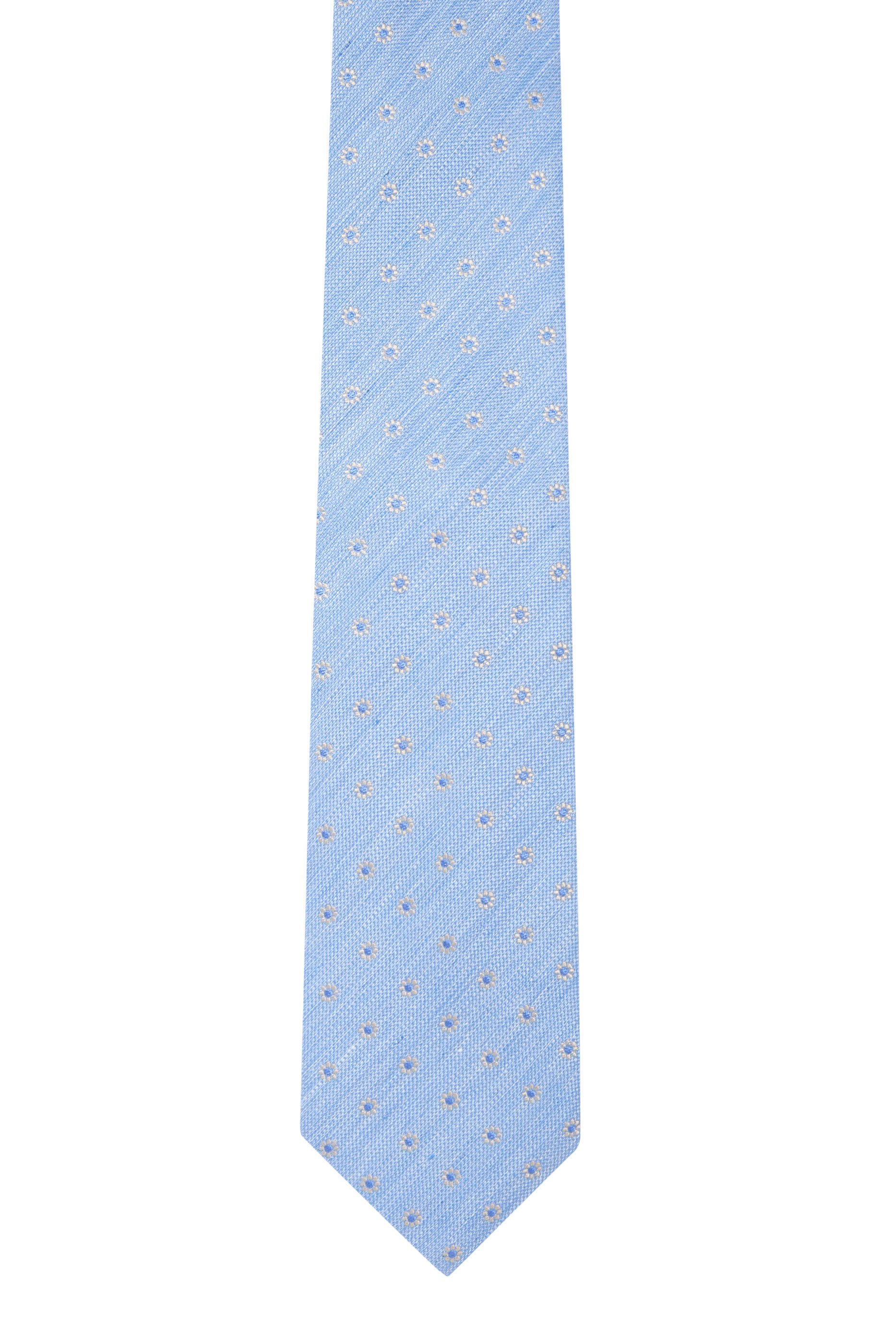 Floral Woven Linen Silk Tie