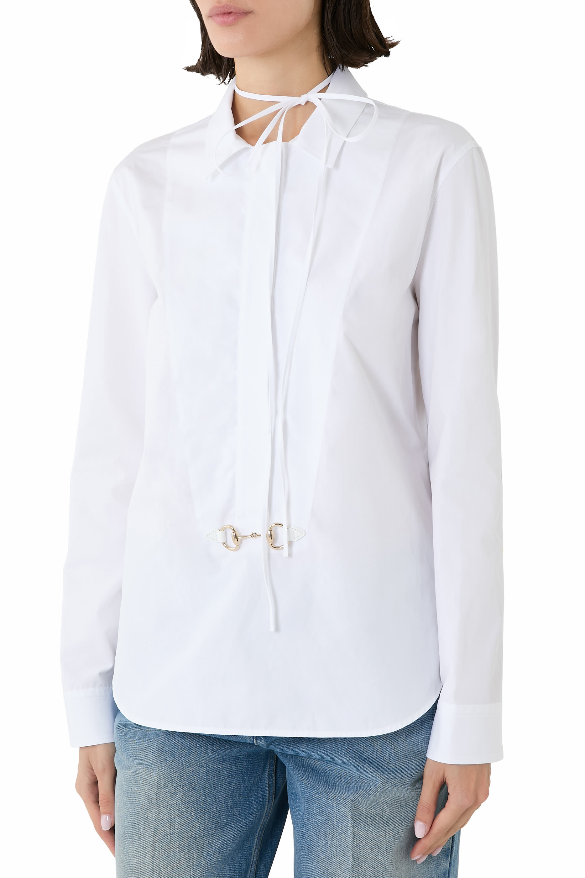 Horsebit Cotton Poplin Shirt