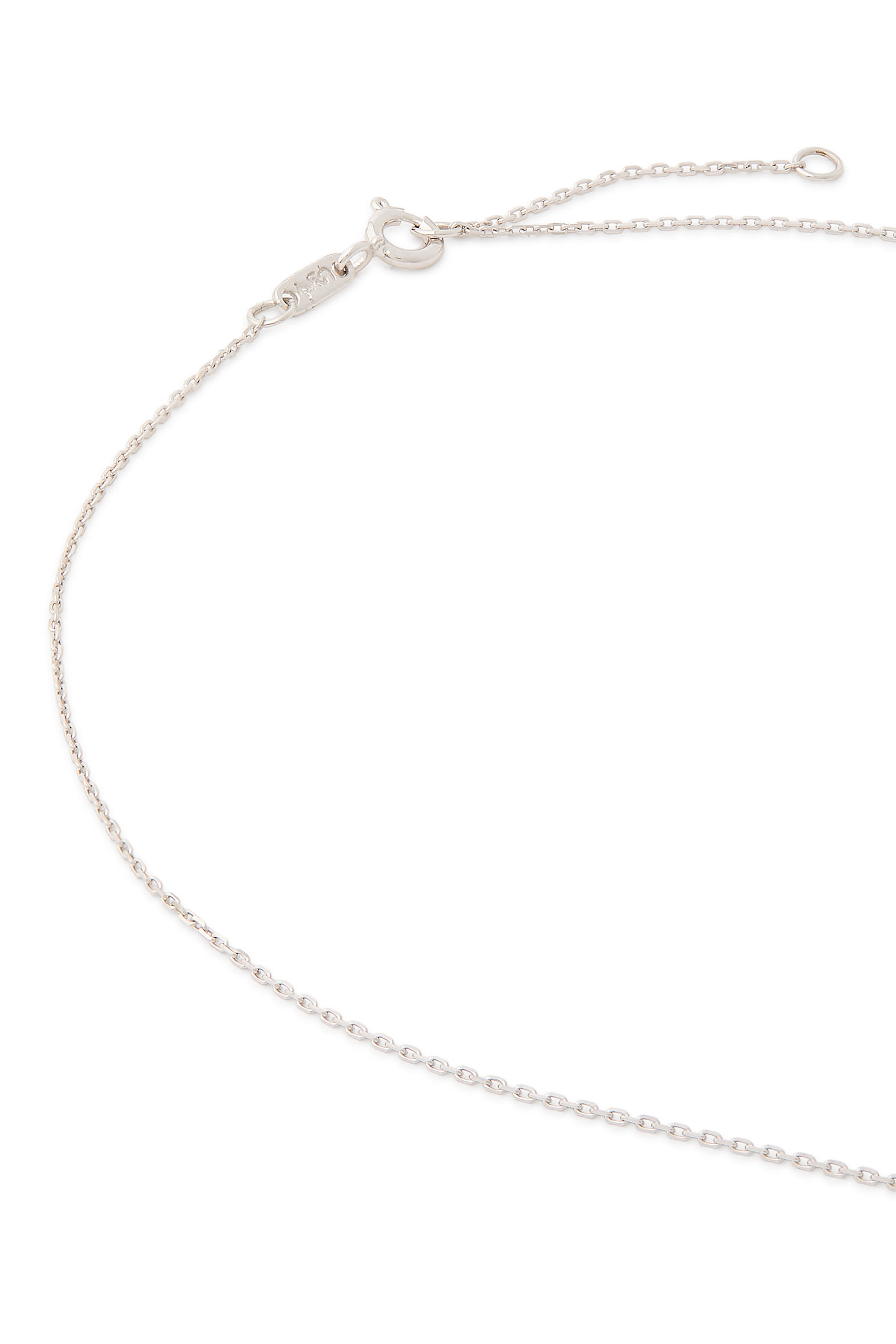 Oula Baguette Diamond Letter Chain Pendant, 18k White Gold & Diamonds
