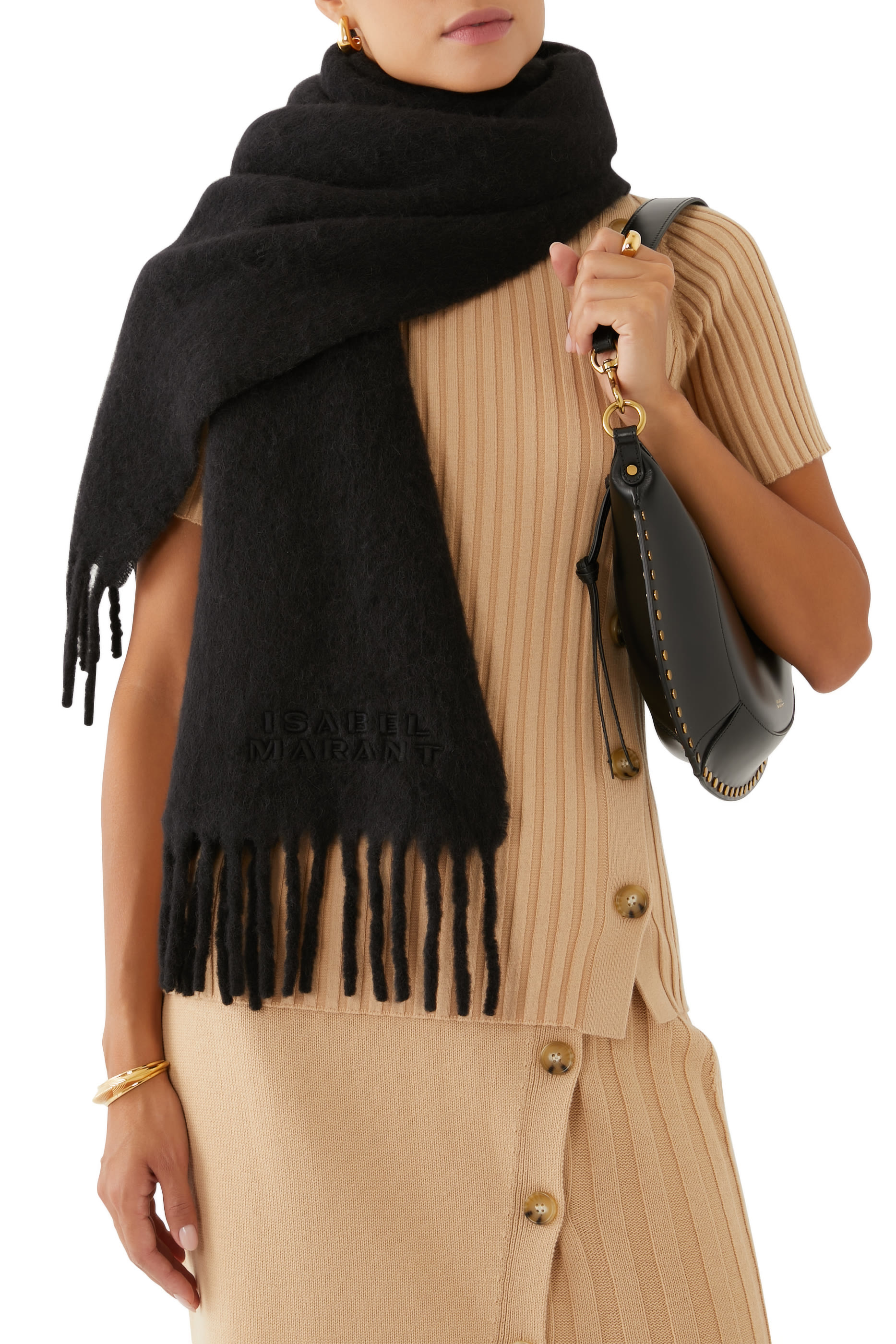 Firny Fringed Embroidered Scarf