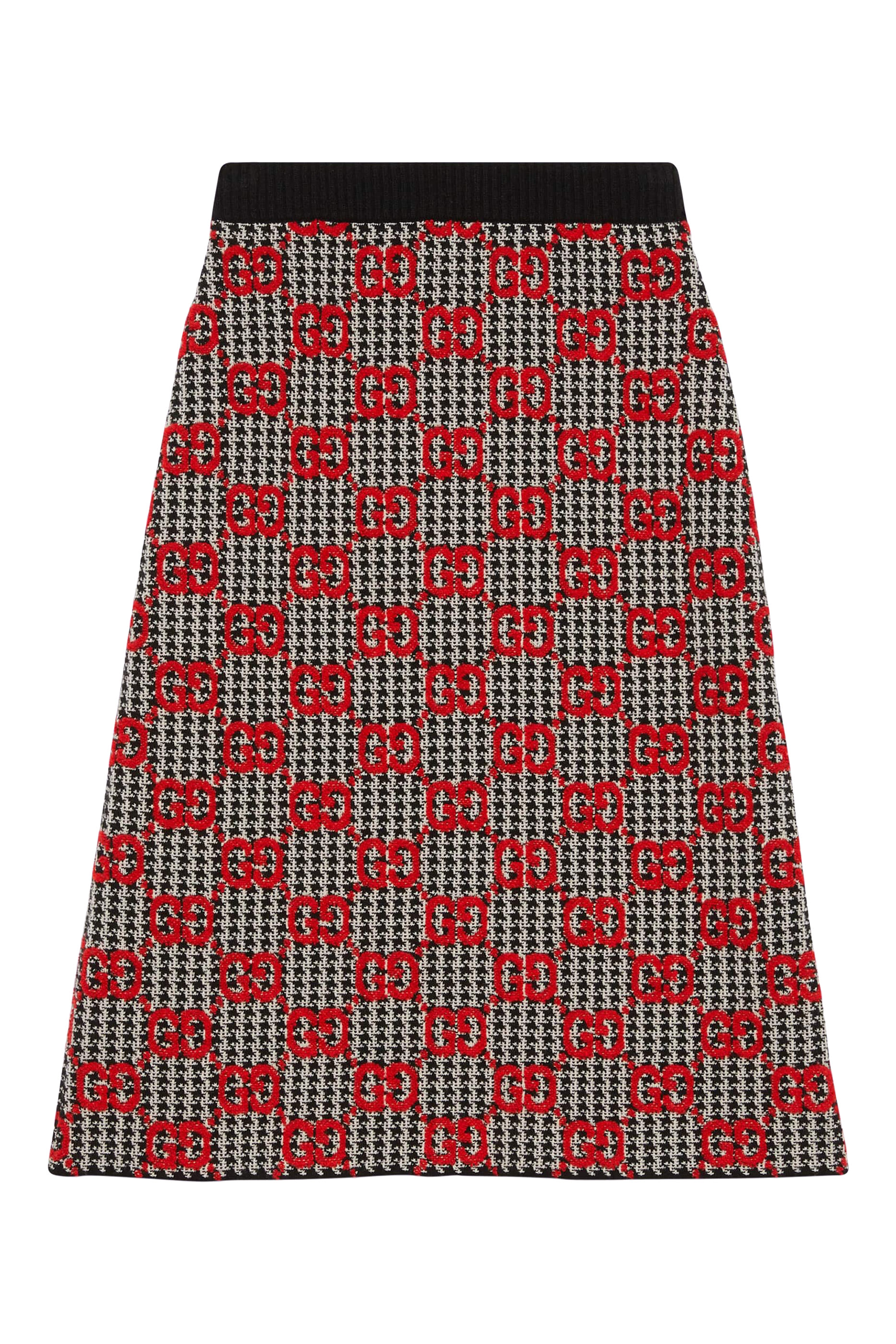 GG Wool Houndstooth Skirt