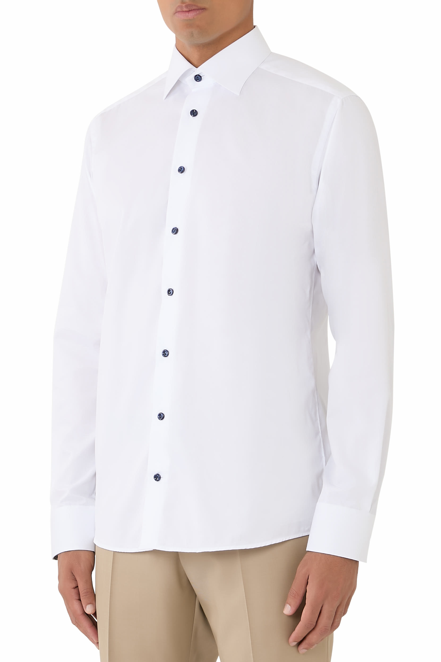 Geometric Effect Signature Twill Shirt