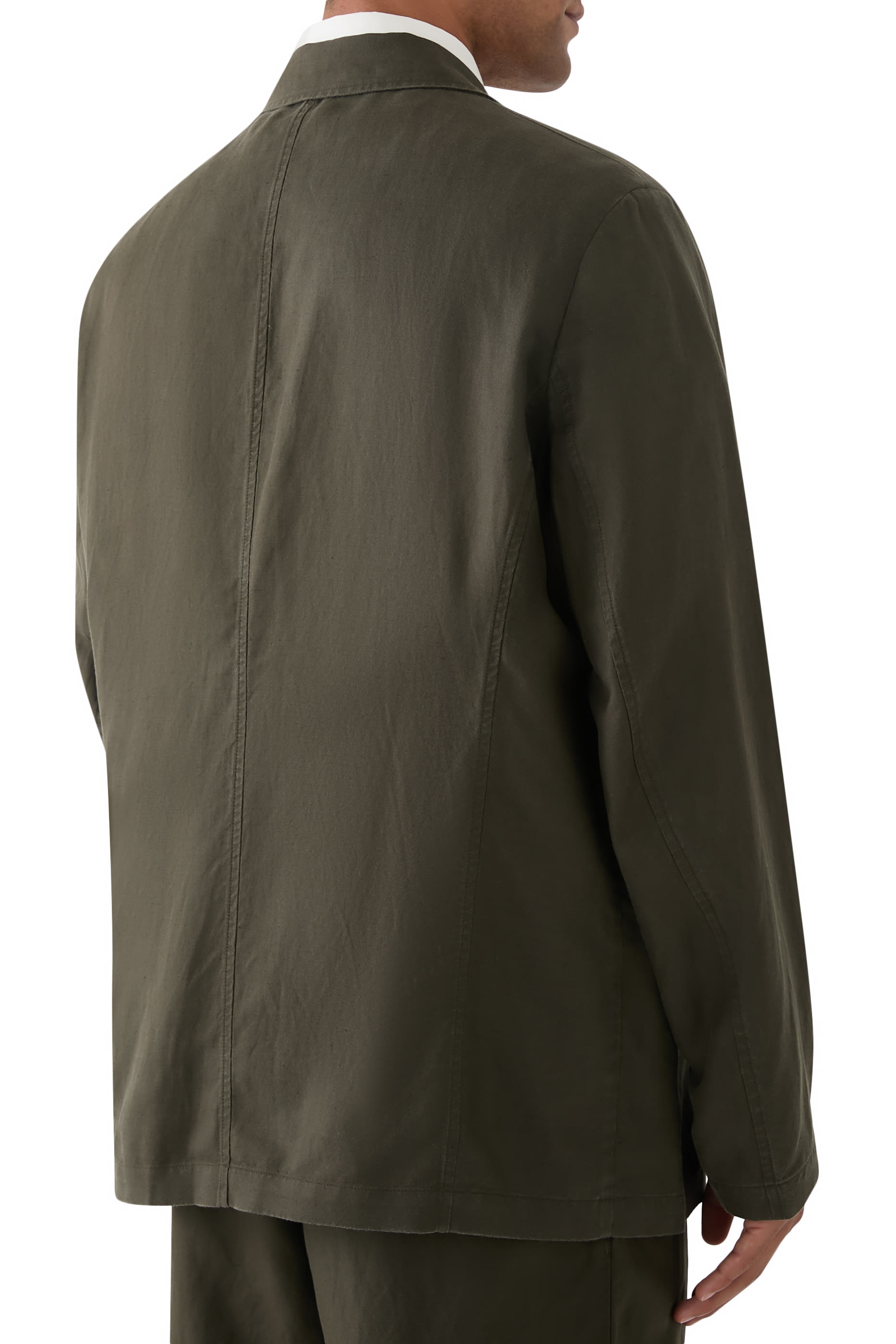 Single-Breasted Jacket in Linen and Lyocell