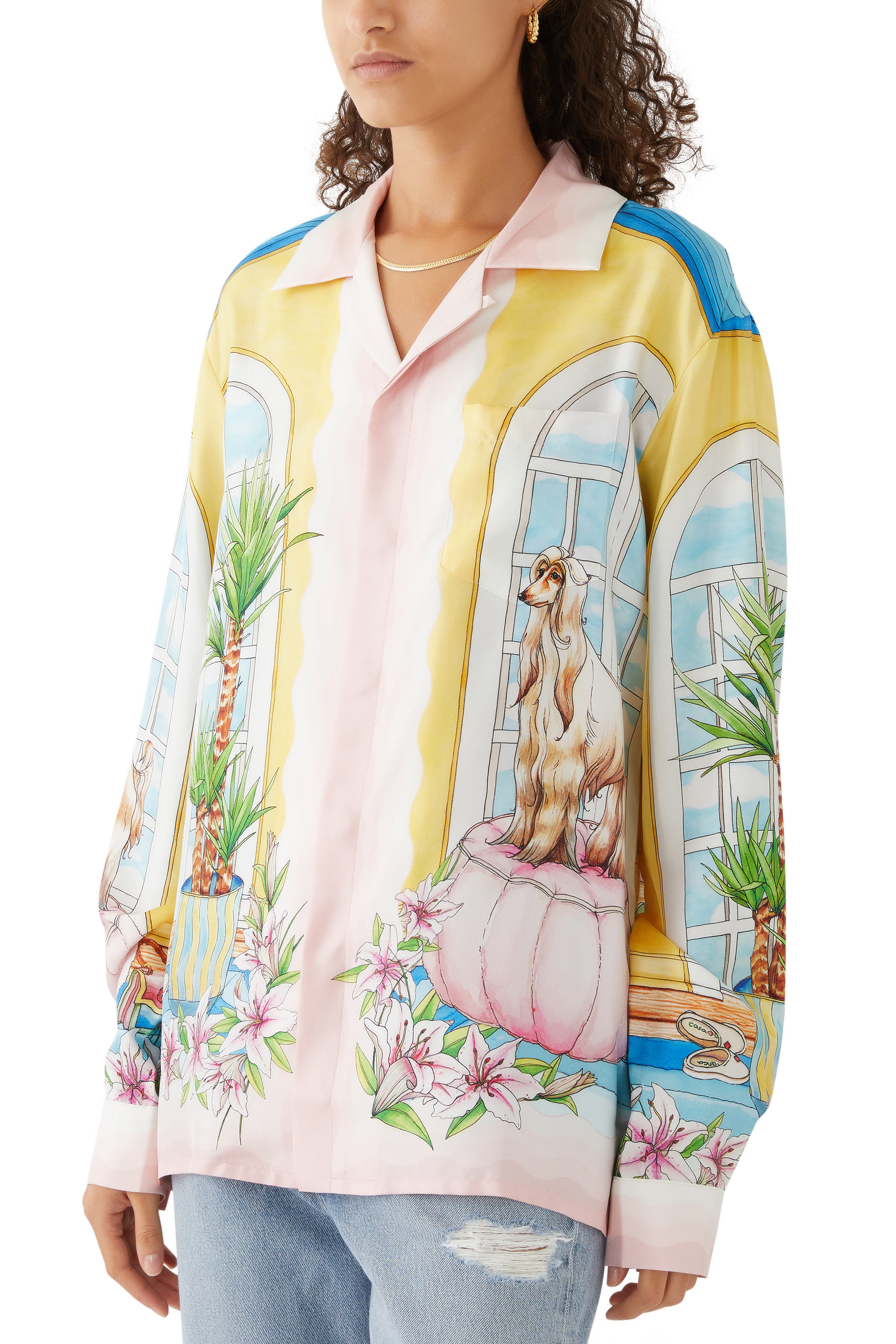 Cuban Collar Long Sleeves Shirt