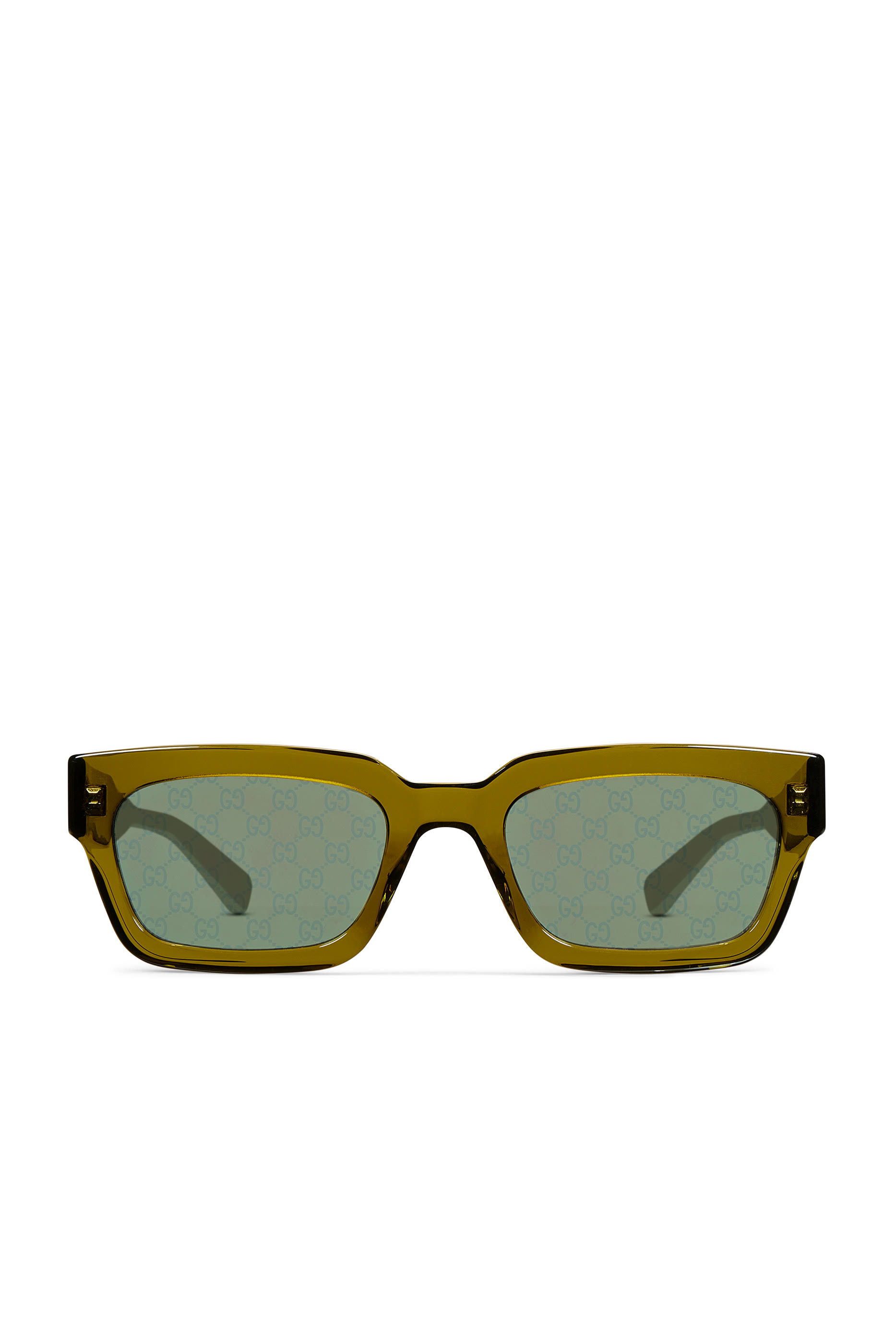 Logo Tortoiseshell Rectangular Frame Sunglasses