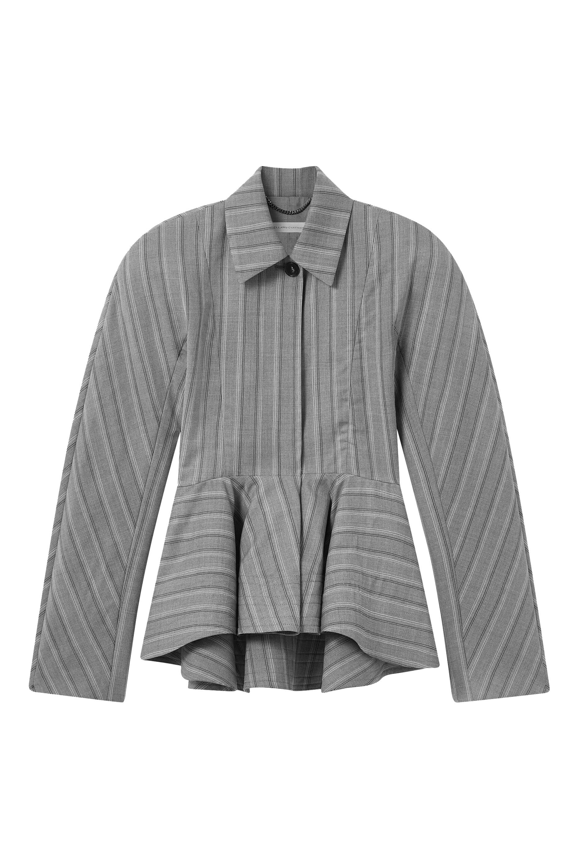 Striped Tailored Peplum Jacket