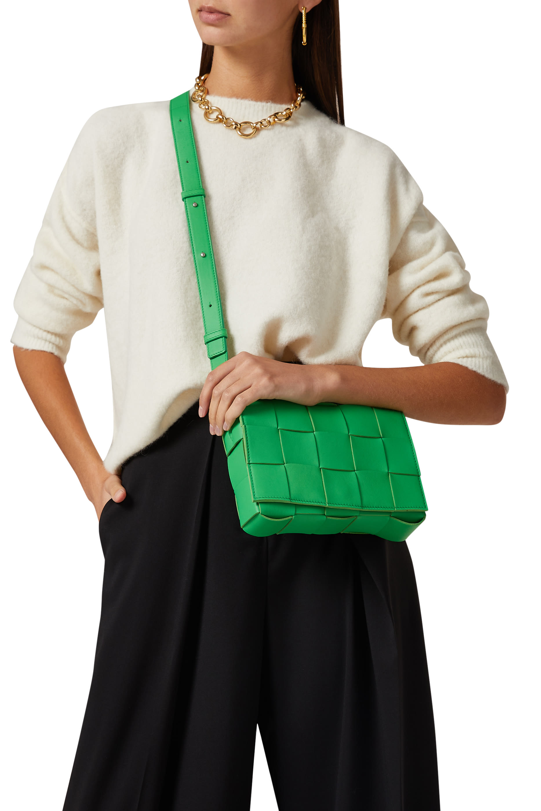 Intrecciato Leather Cassette Bag