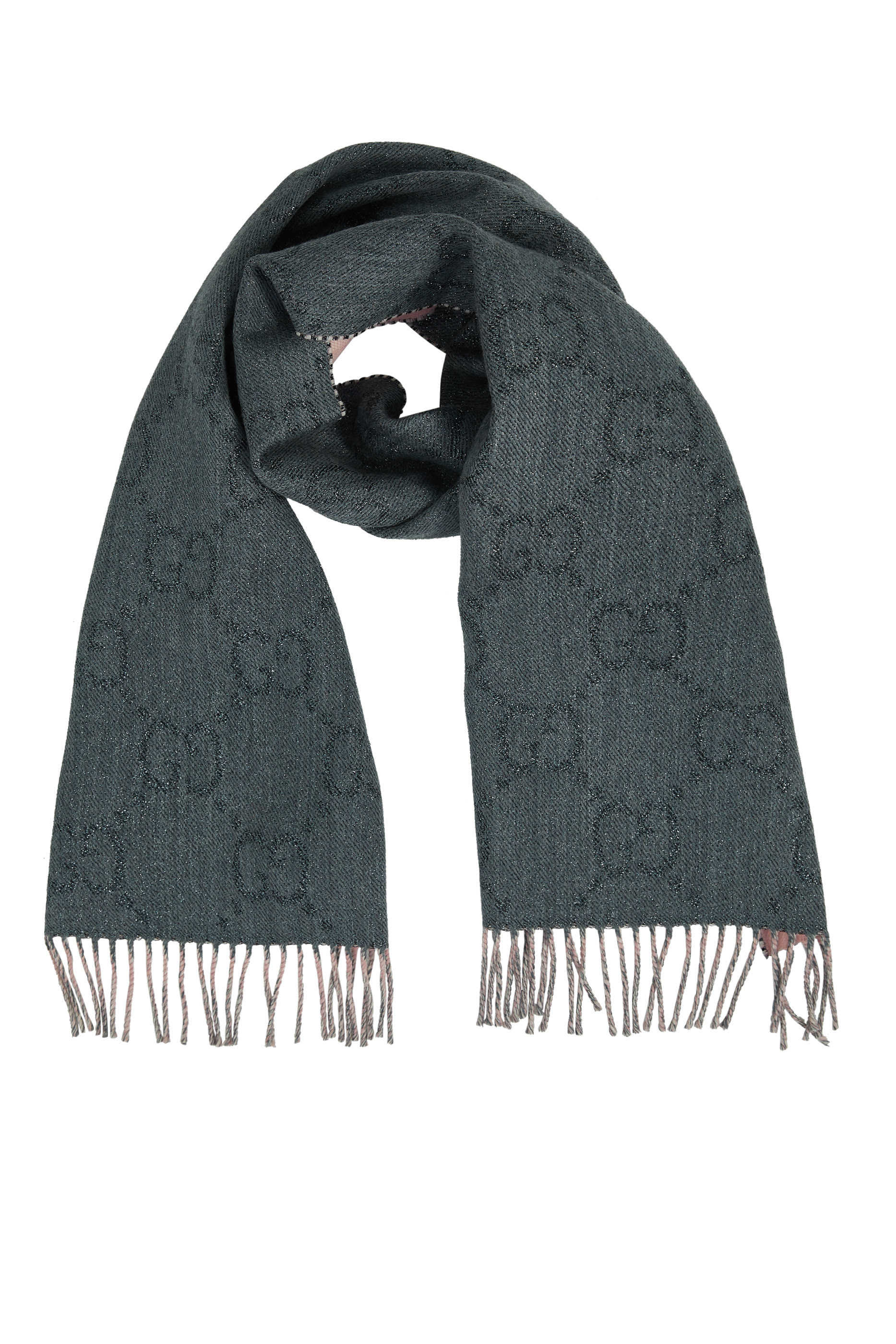 GG Reversible Wool Jacquard Scarf