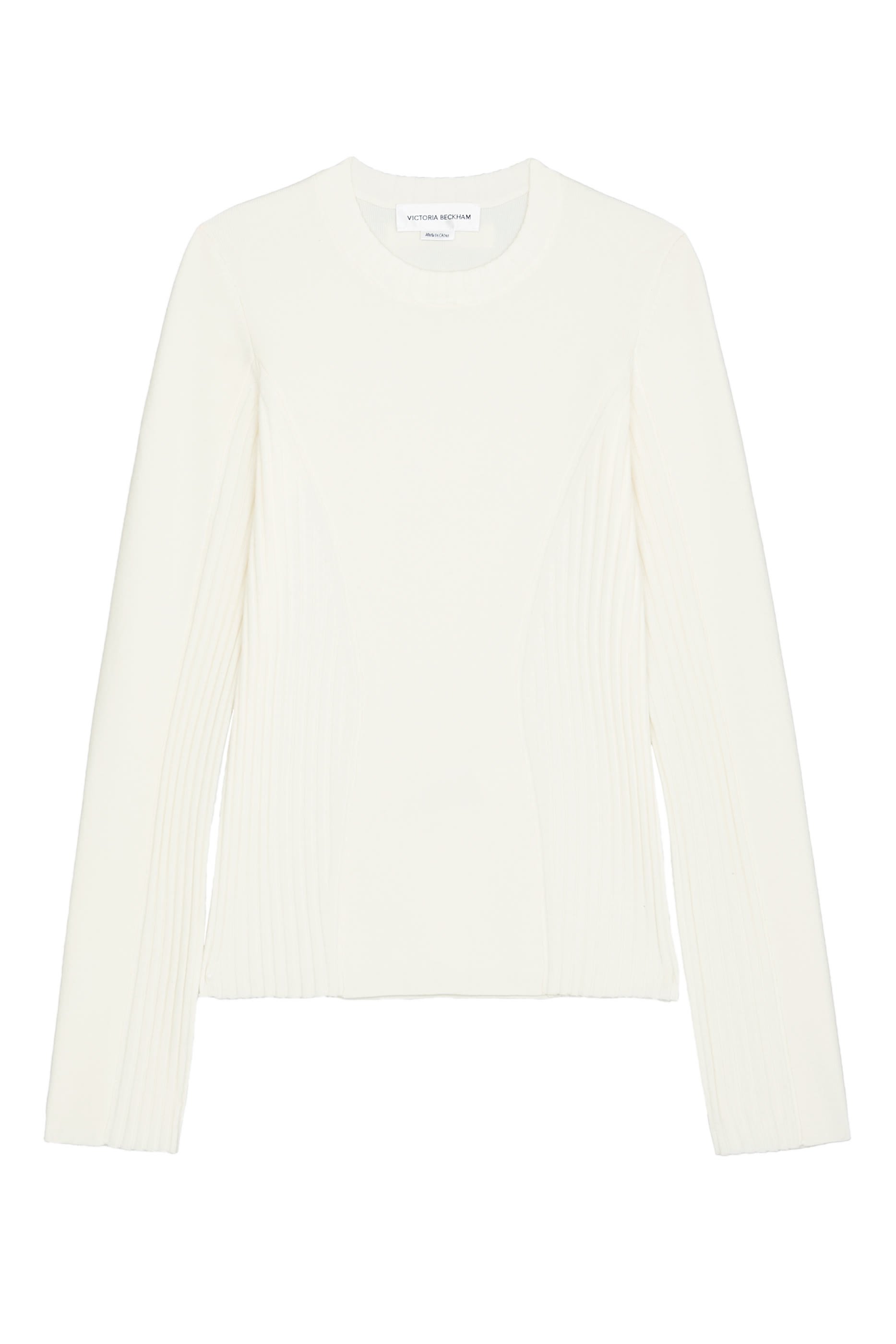 Panelled Rib Crew Neck Top