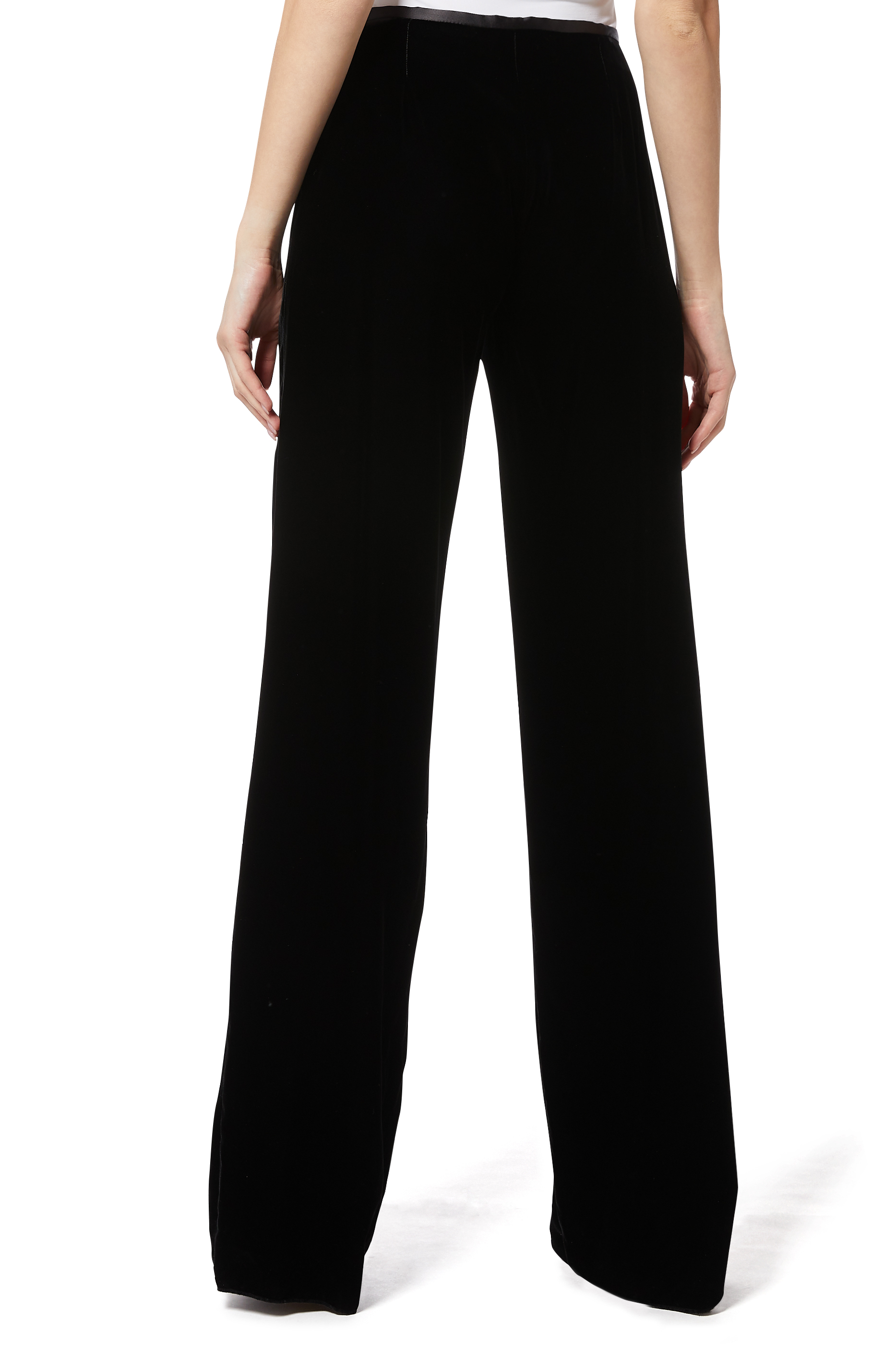 Velvet Wide-Leg Pants