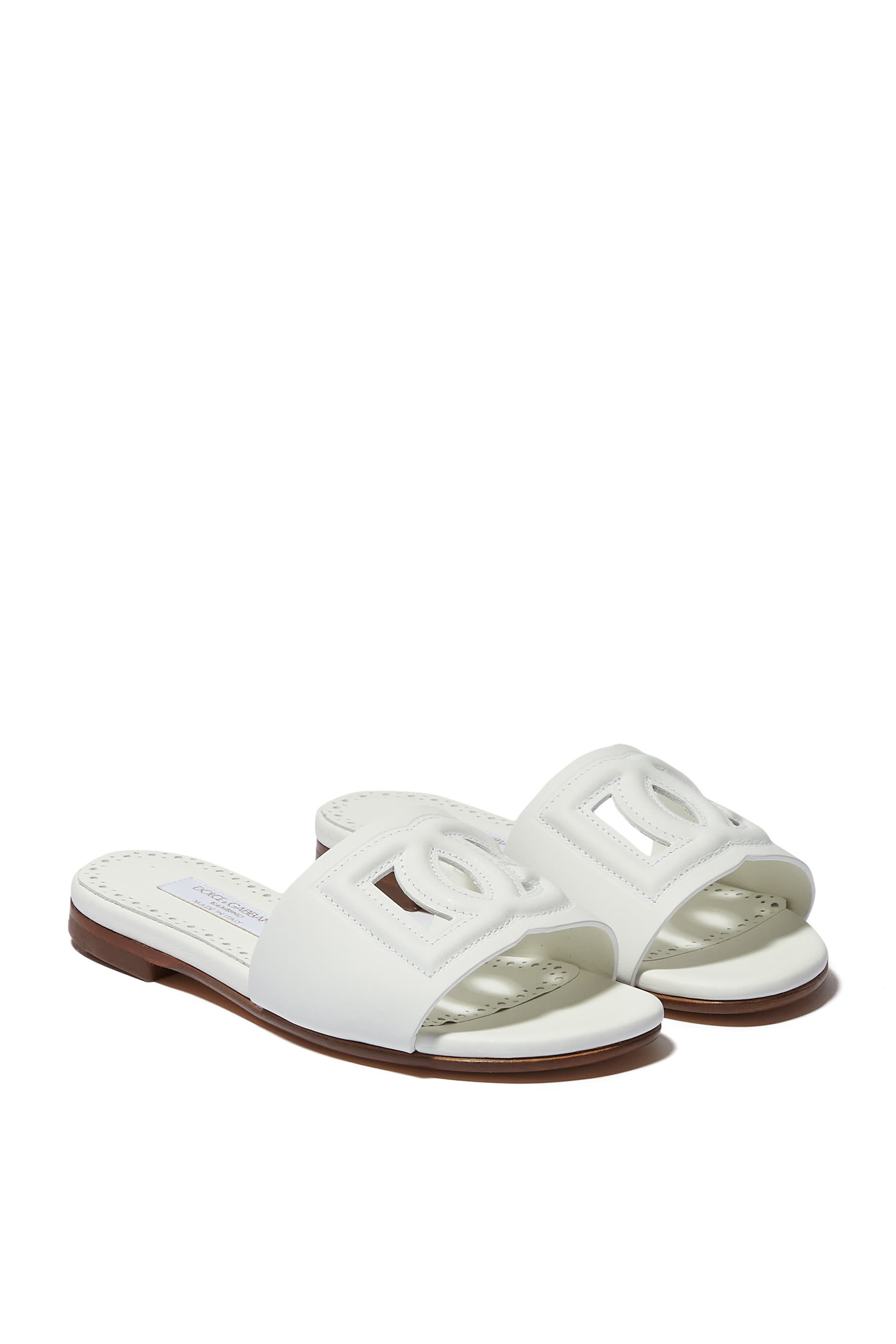 Kids DG Logo Leather Slides