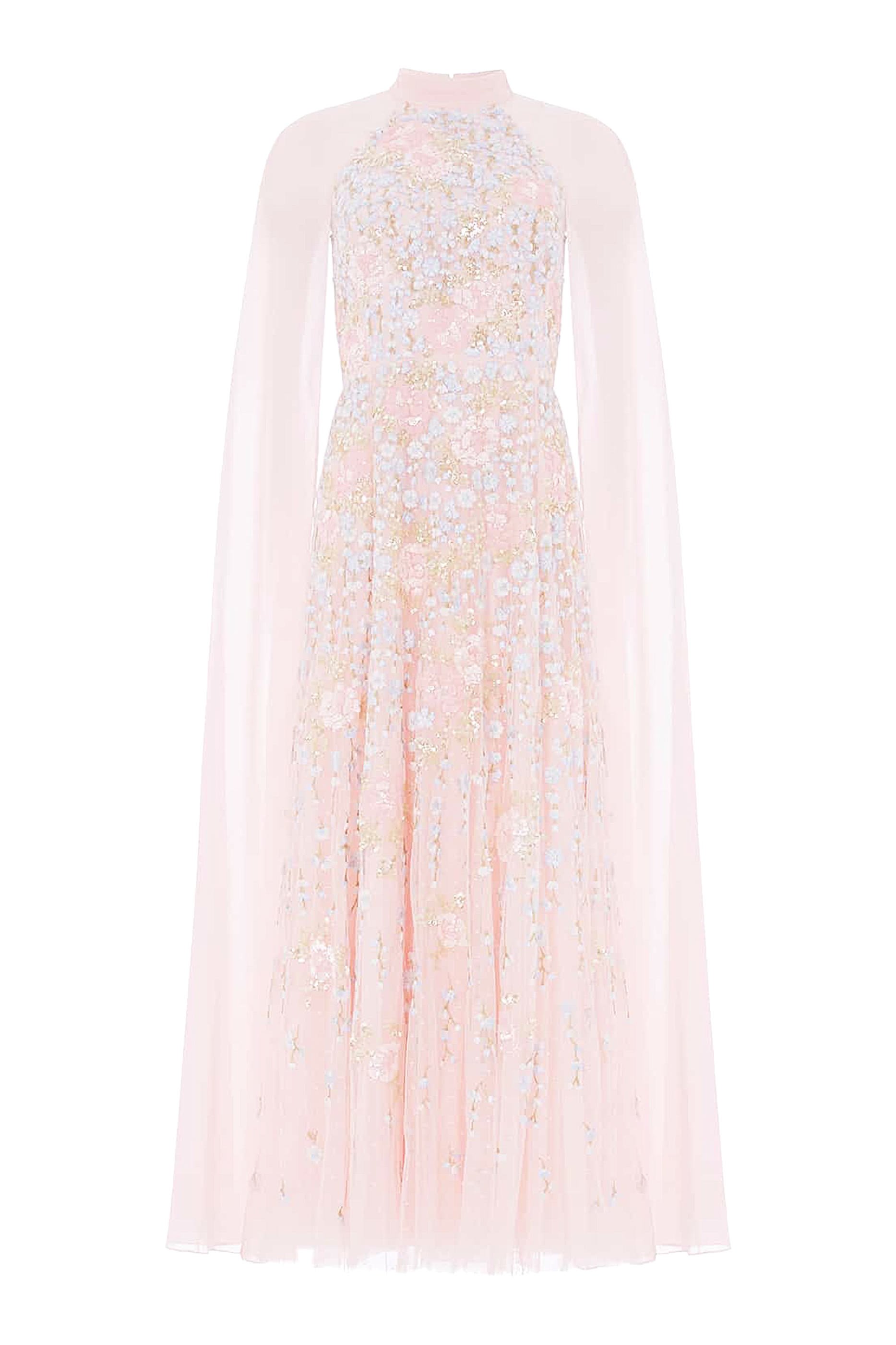 Cressida Floral Cape Ankle Gown