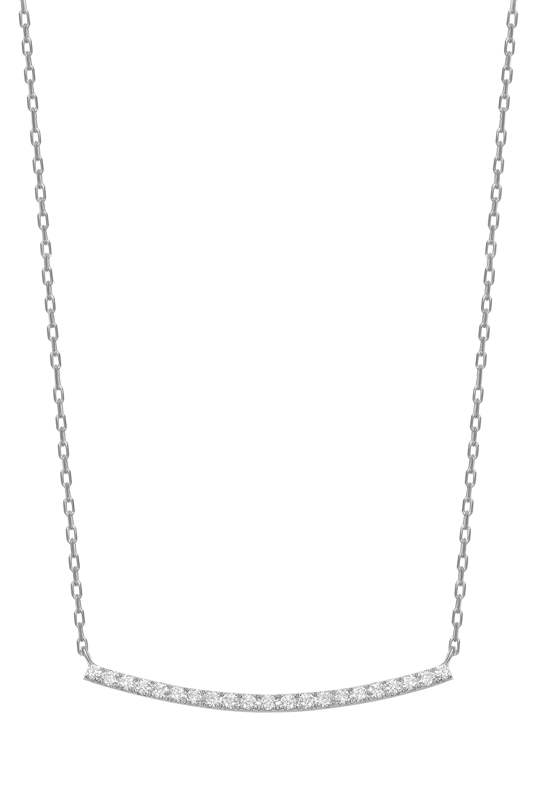Curve Medium Chain Necklace, 18k White Gold with Diamonds