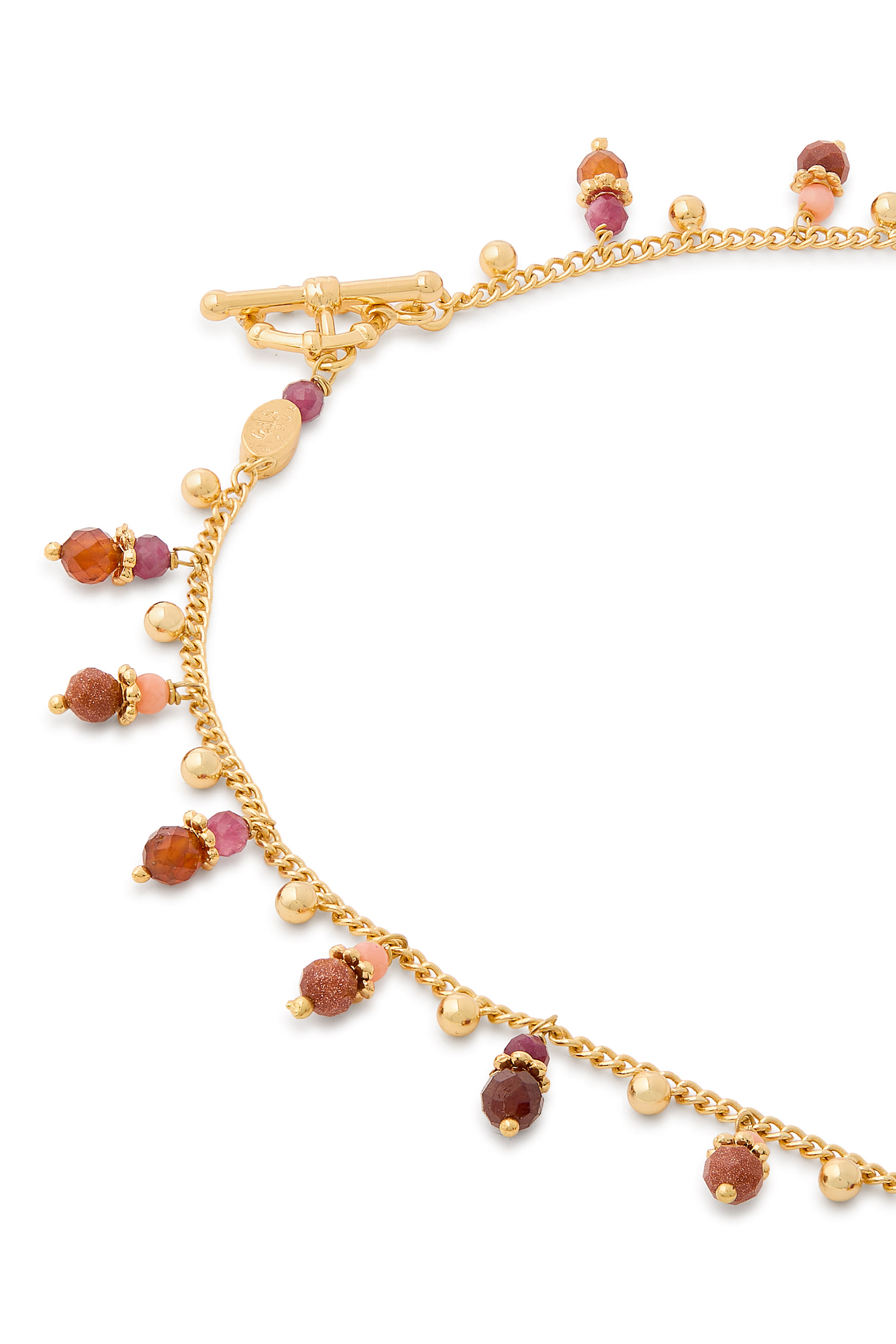 Tangerine Pearl Choker Necklace, Gold-Plated Metal