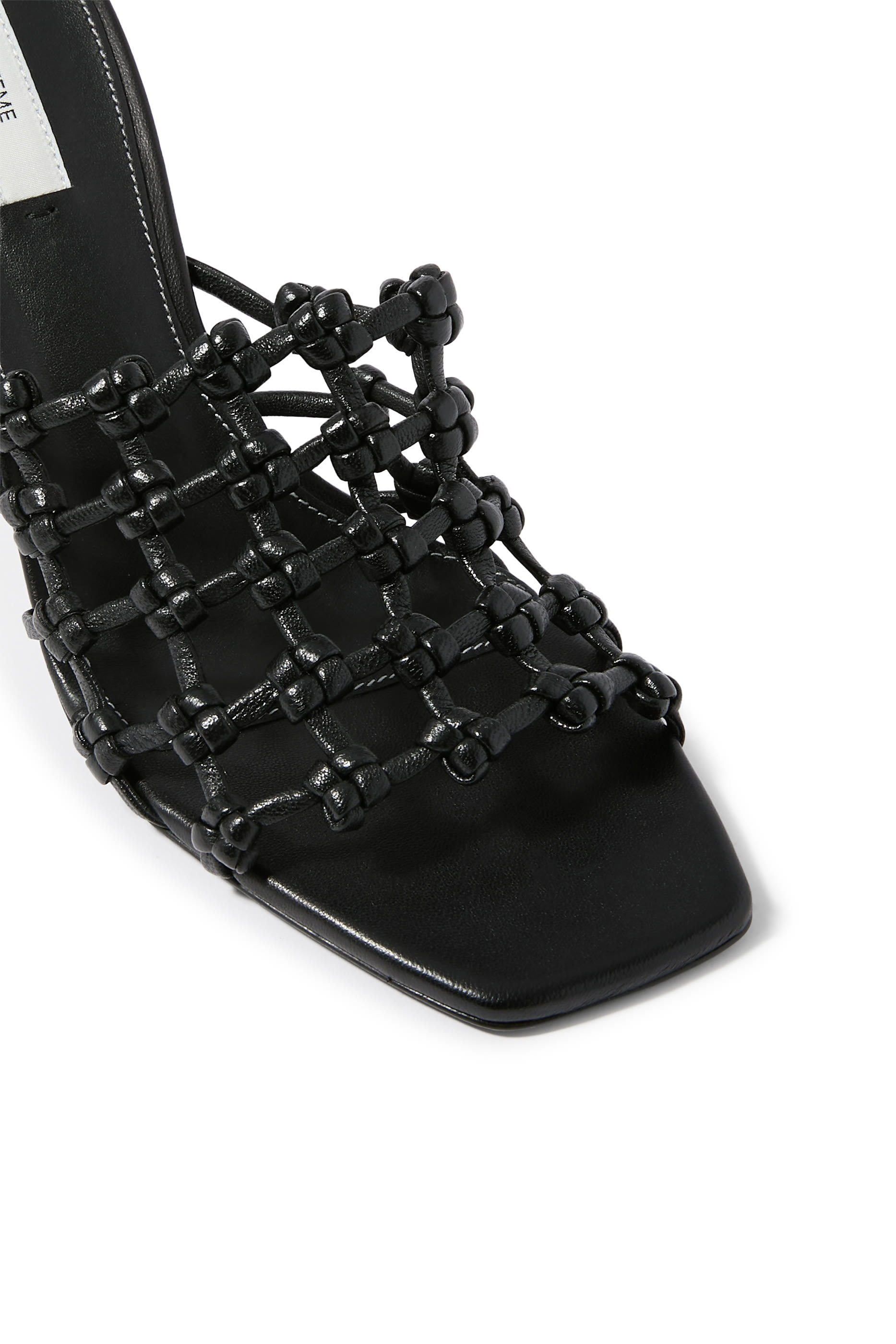 Braided-Leather 85 Bandeau Mules 