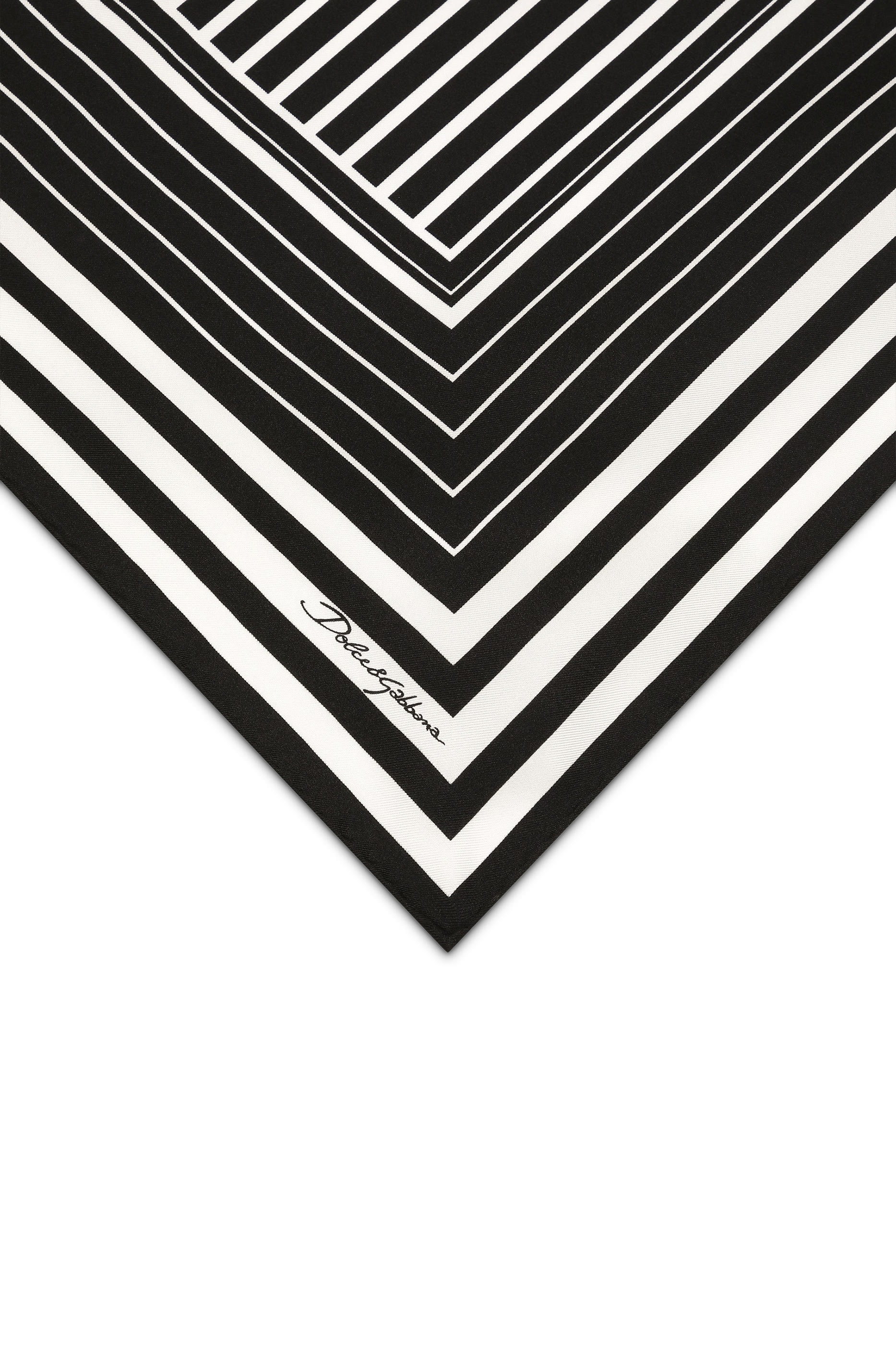 Striped Print Silk Twill Scarf