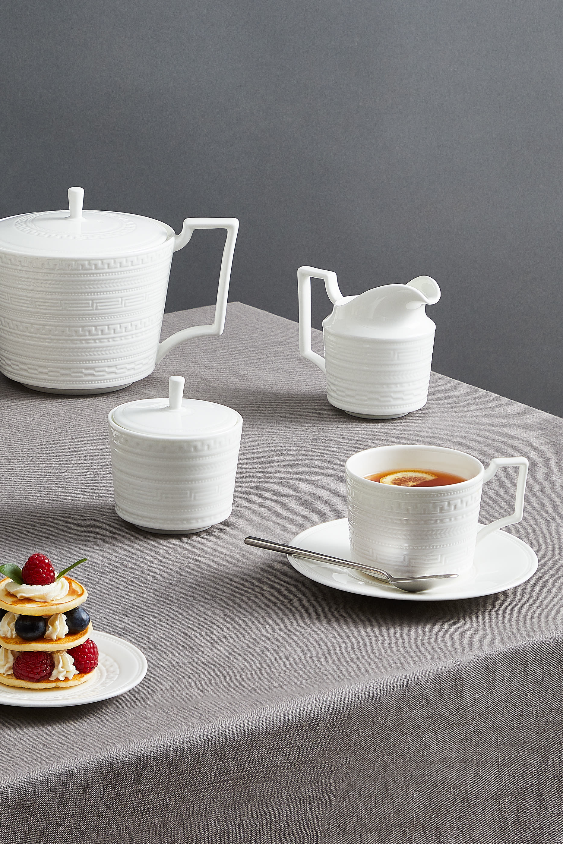 Intaglio Teacup & Saucer