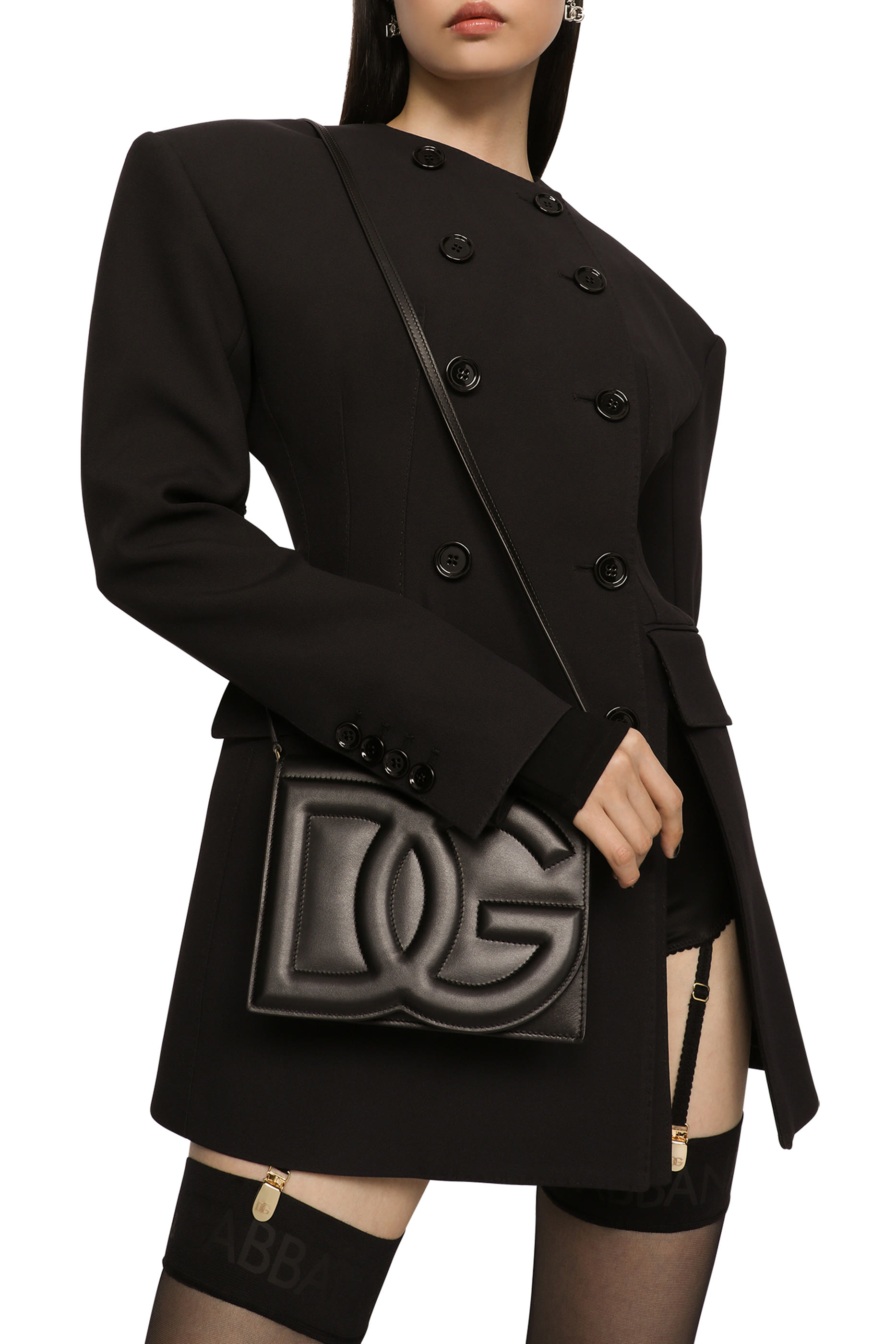 Calfskin DG Logo Crossbody Bag