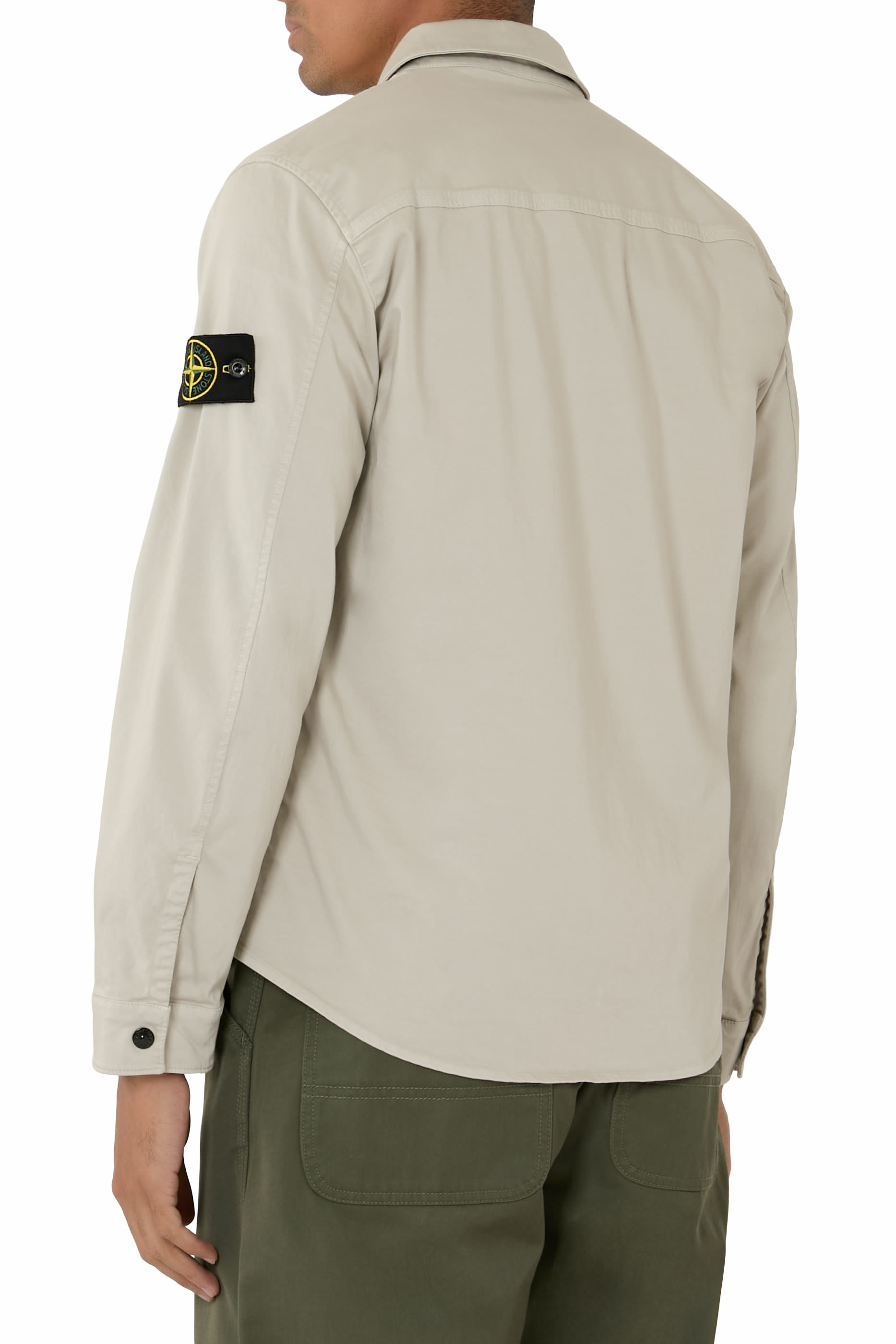 Logo Patch Concealed Zip Overshirt