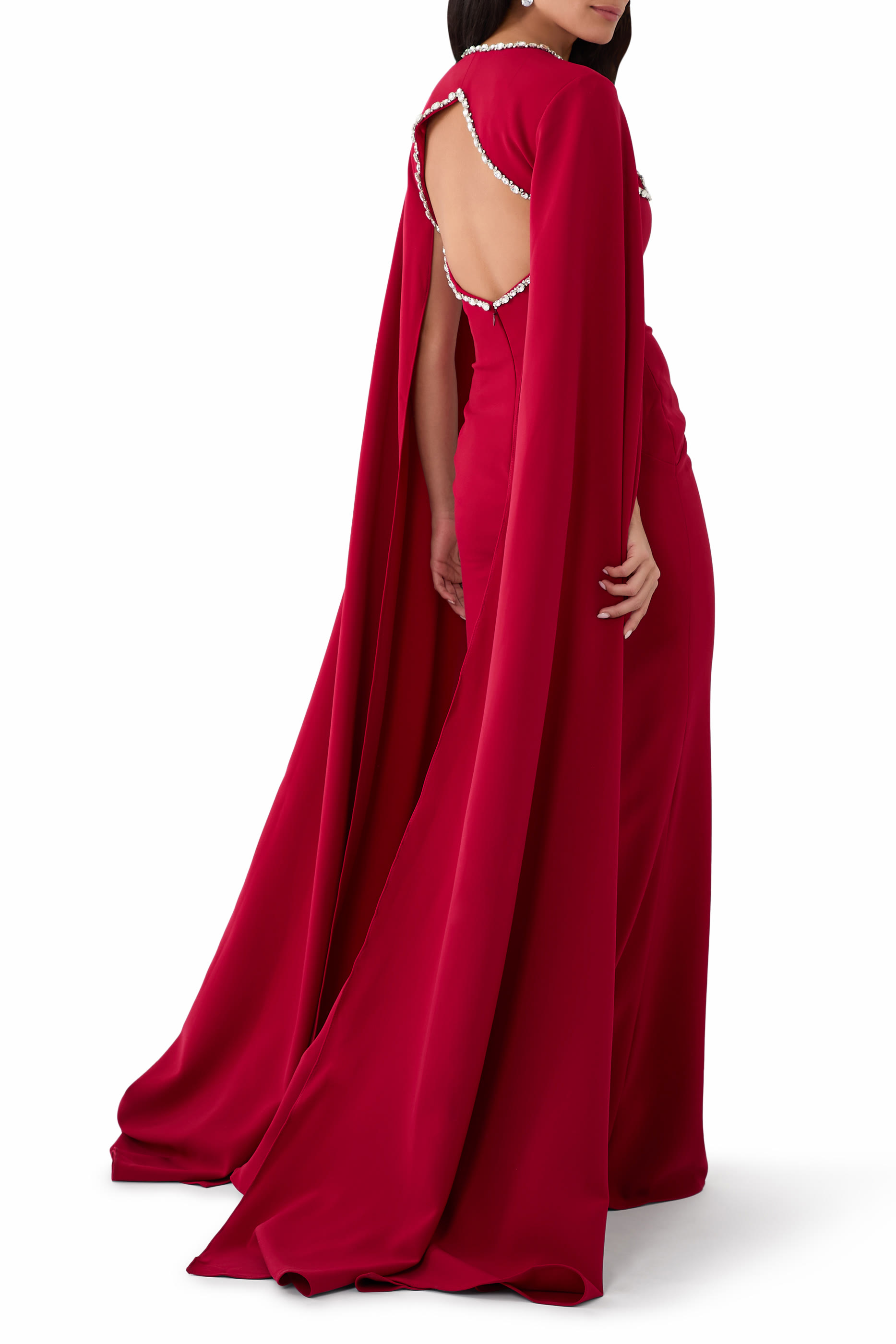 Strapless Gown with Cape