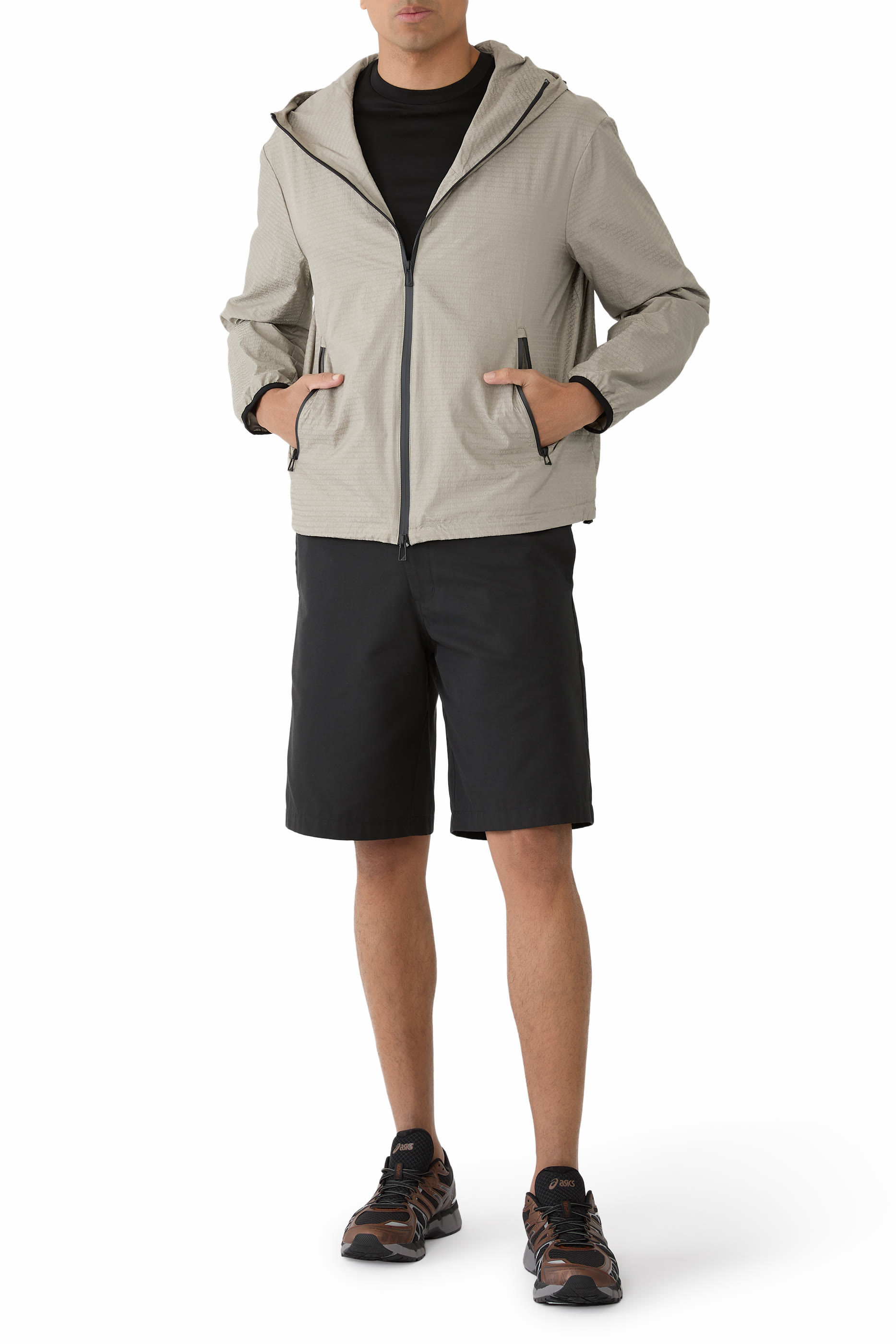 All-Over Lettering Water-Repellent Blouson