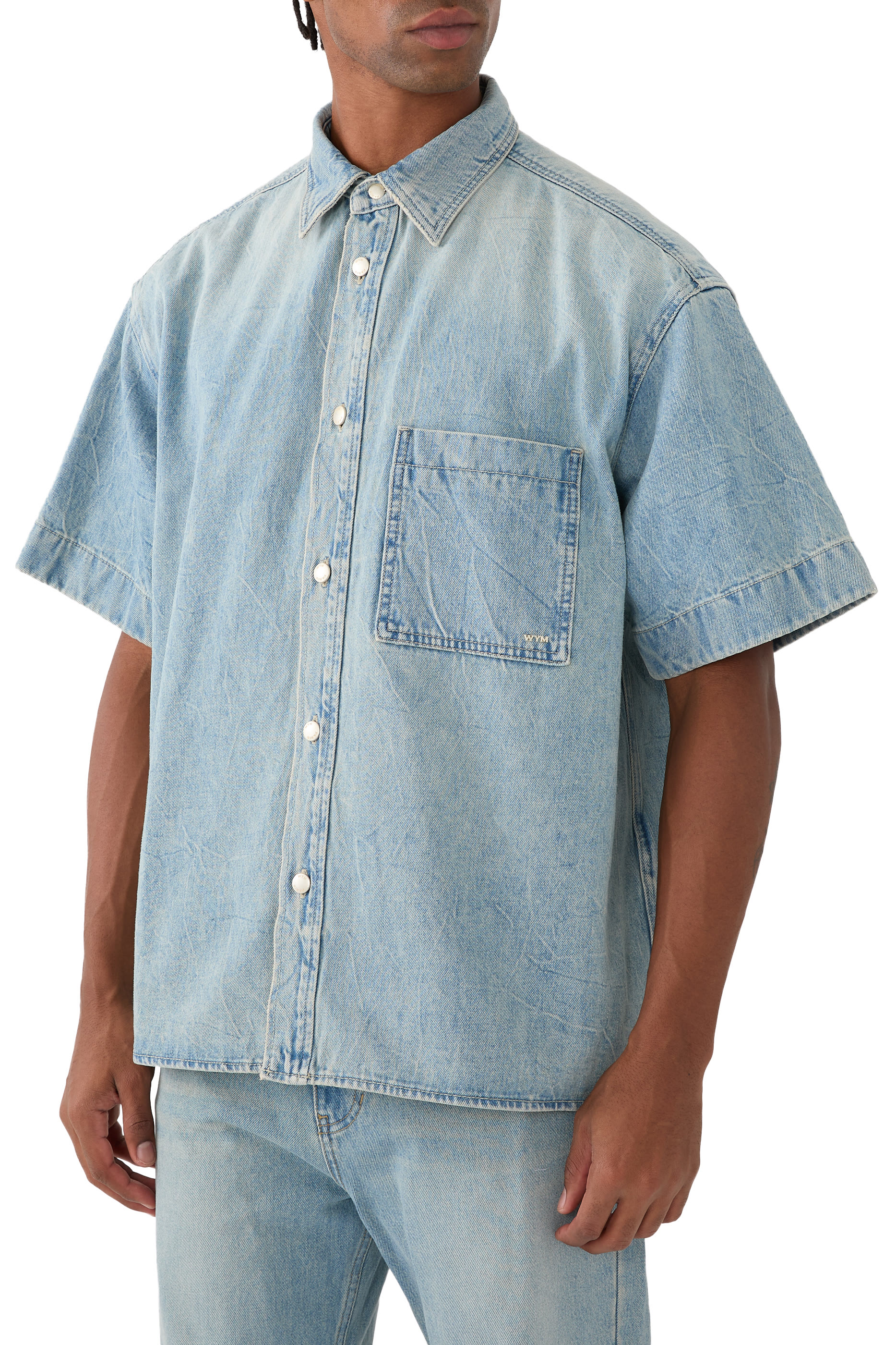 Corduroy Denim Back Logo Shirt