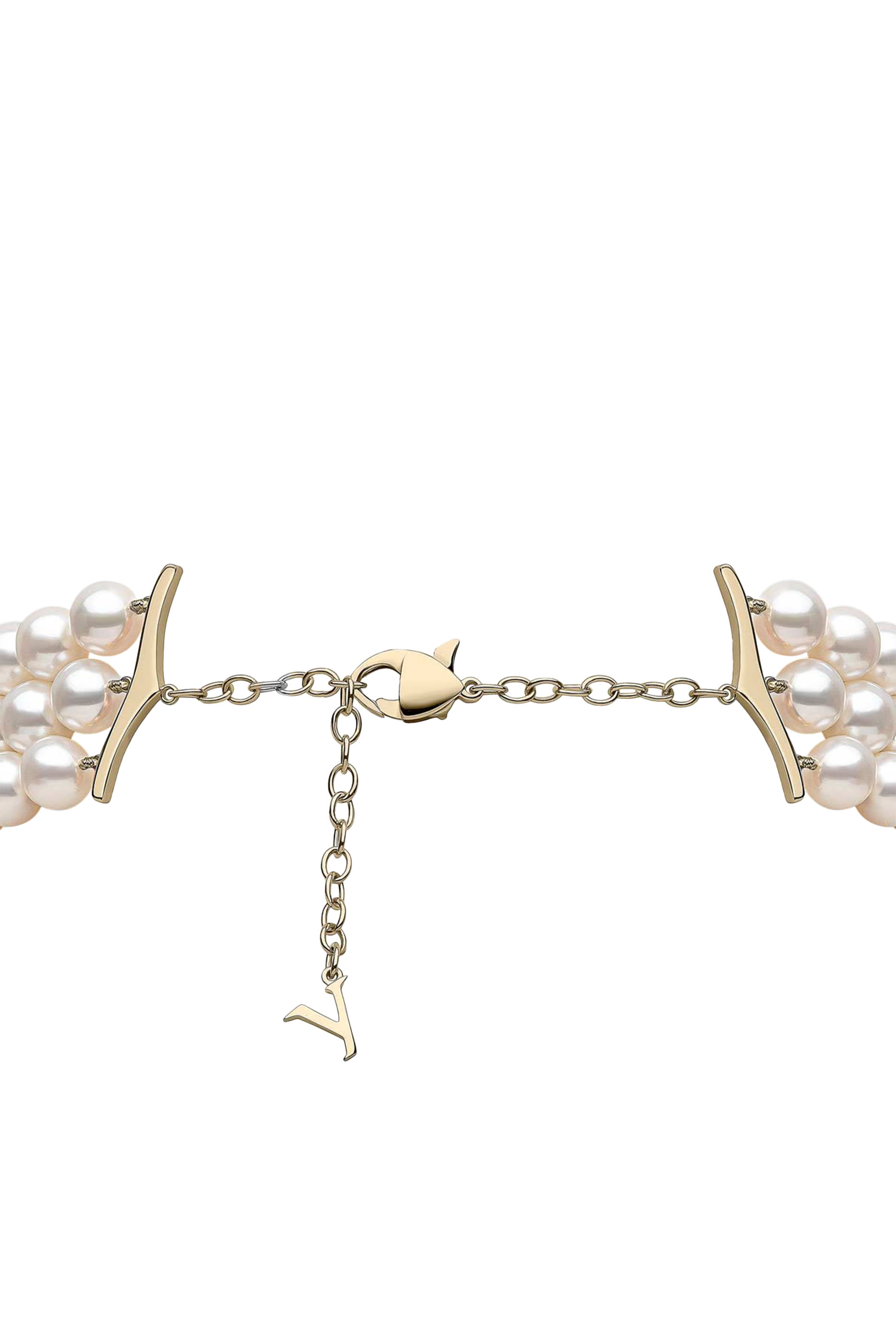  O by Yoko Choker, 18K Yellow Gold with Akoya Pearls & Diamonds