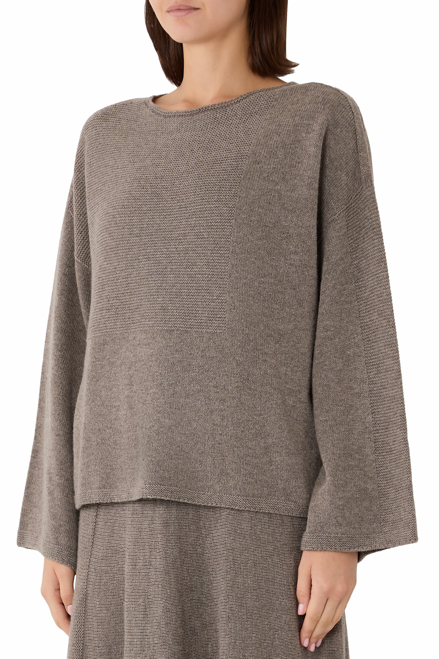 Batwing Sleeves Round-Neck Sweater