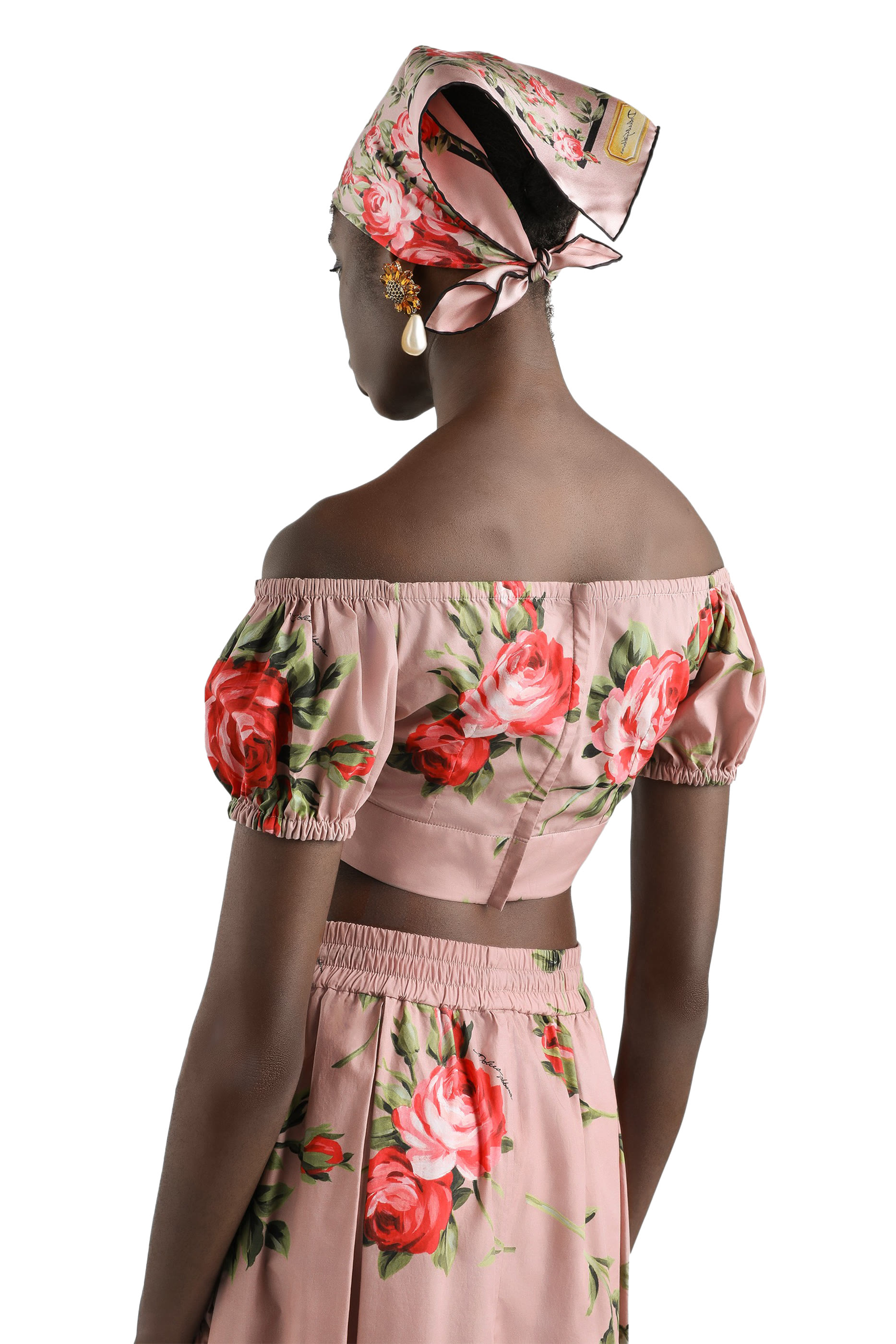 Rose Bouquet-Print Cotton Top