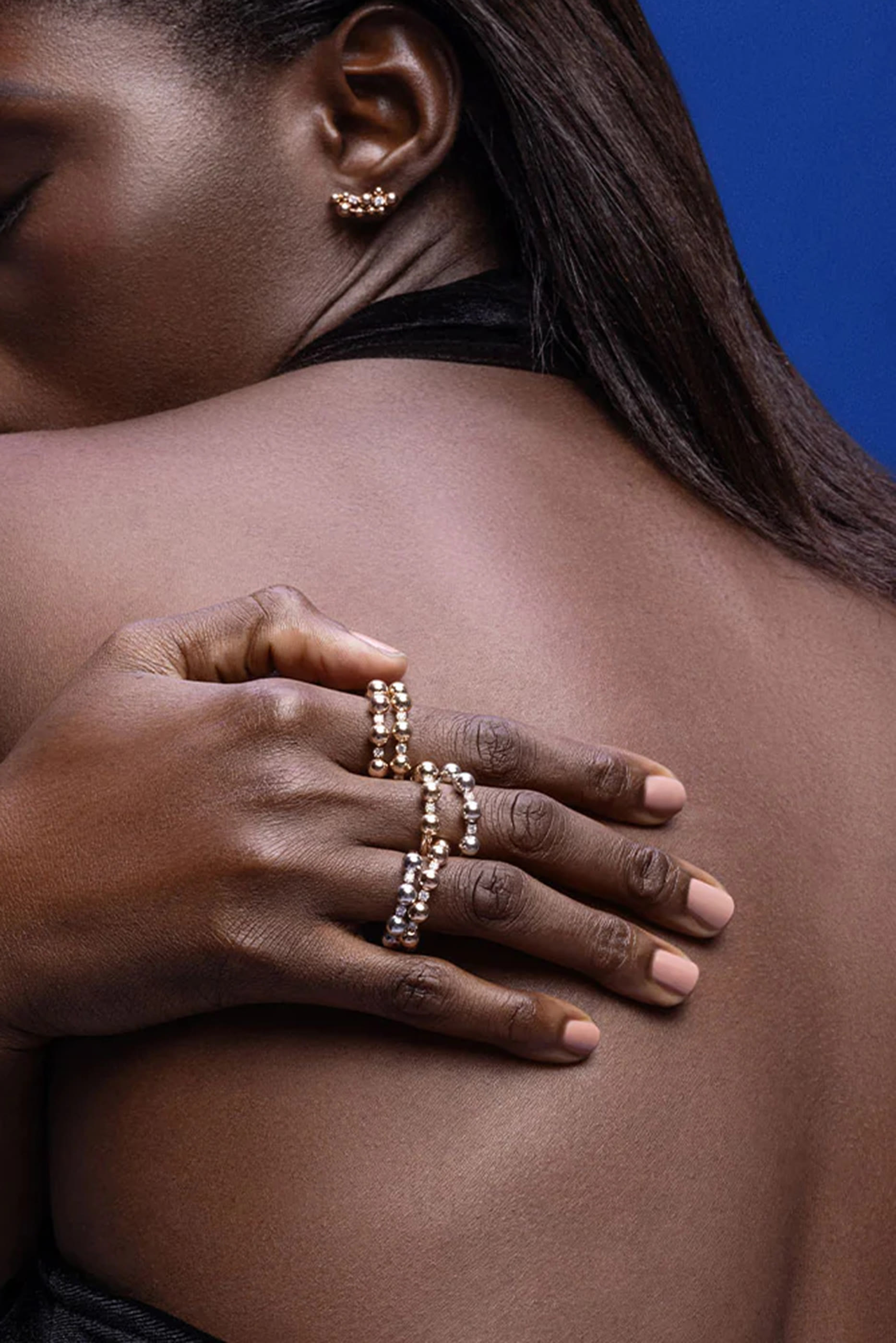 Large Gifu Ring, 18k White Gold & Diamonds