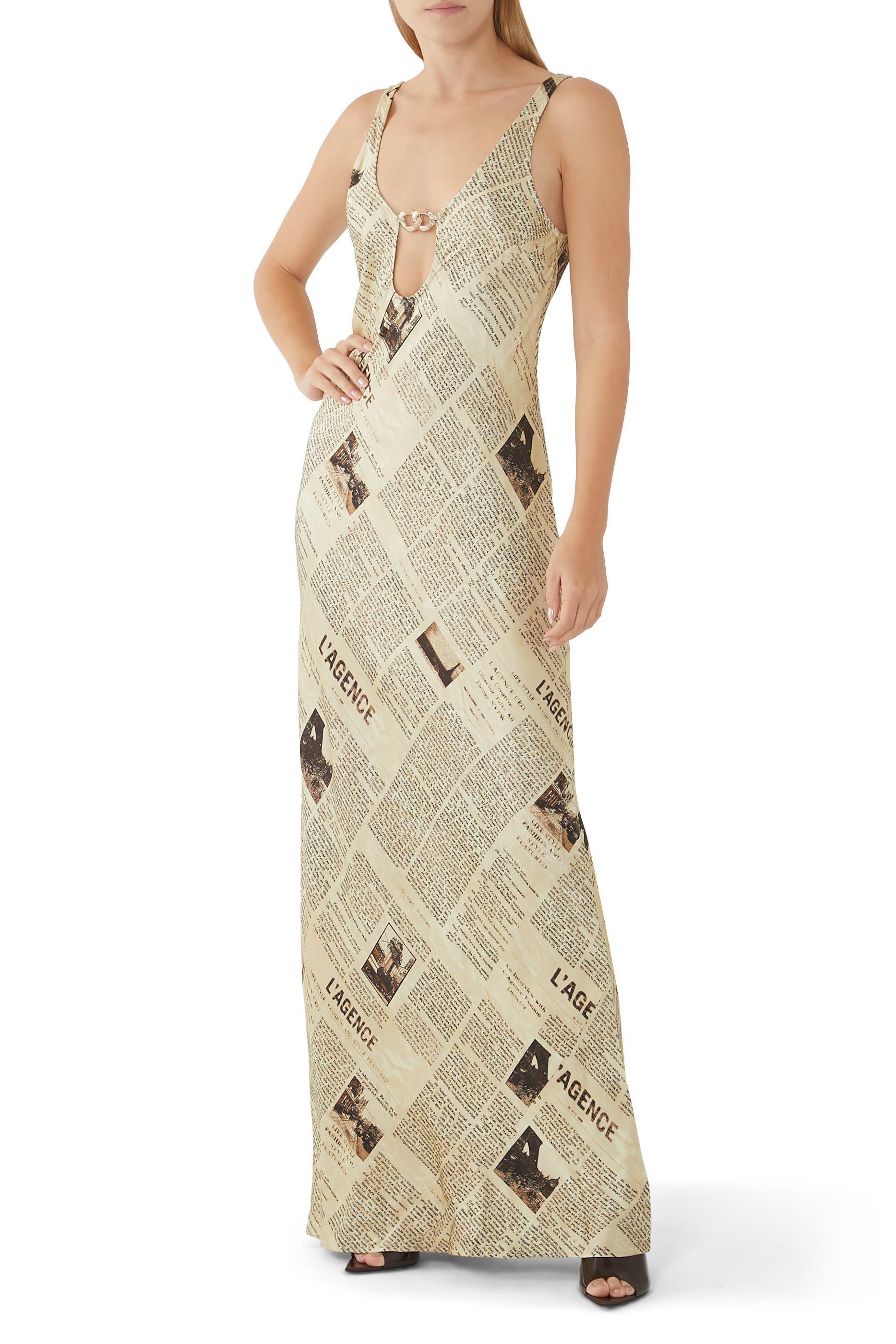 Yasmin Cut-Out Newspaper Dress