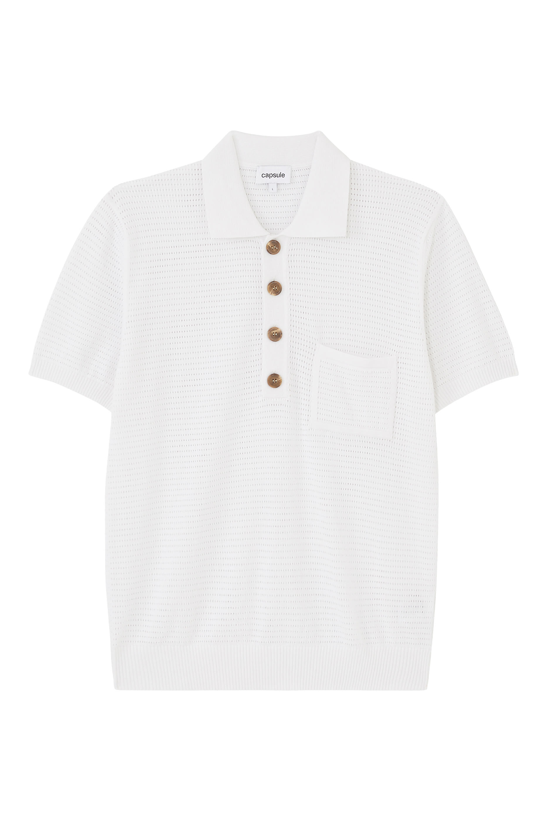 Perforated Polo Sweater