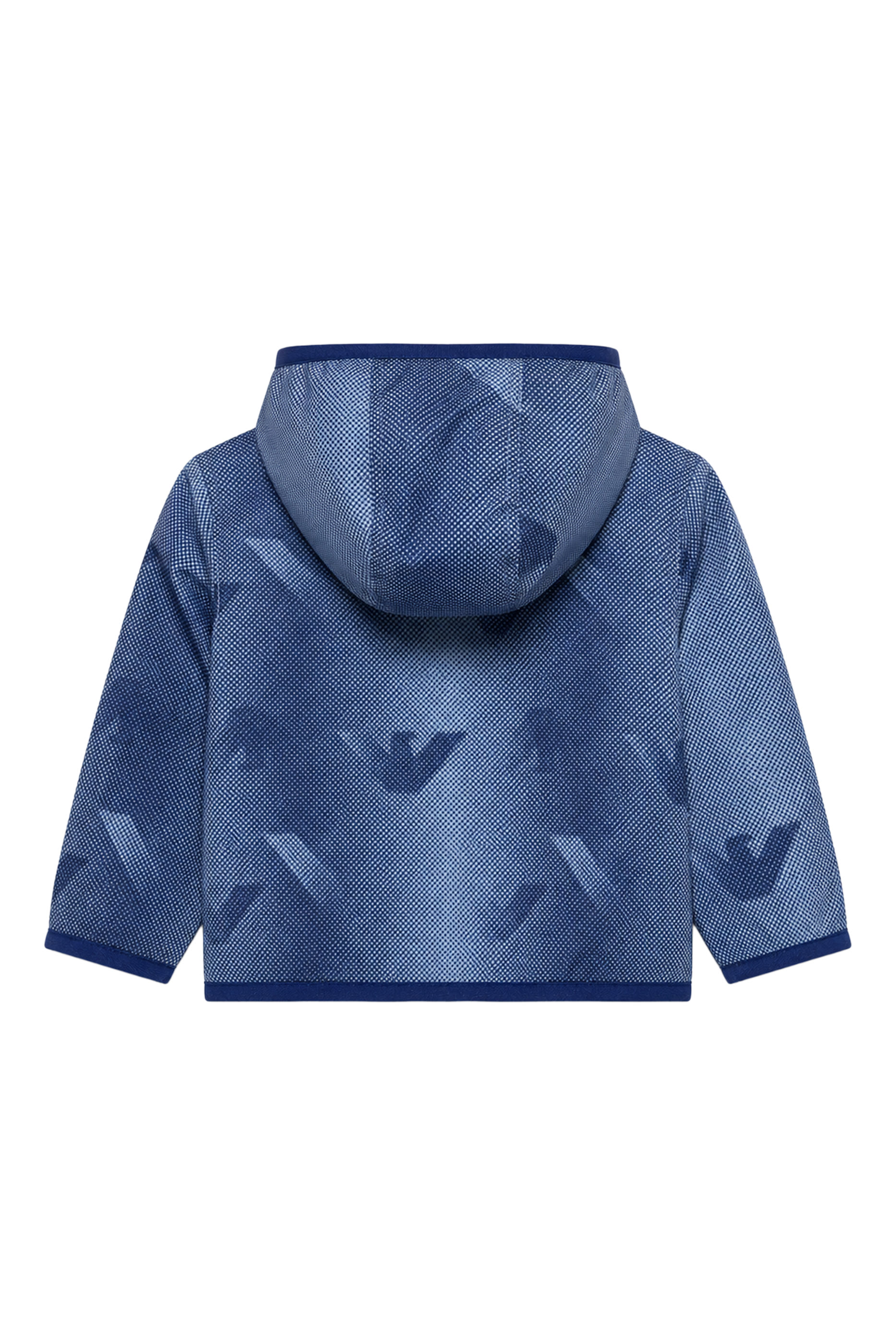 Kids Nylon Hooded Blouson with All-Over Eagle