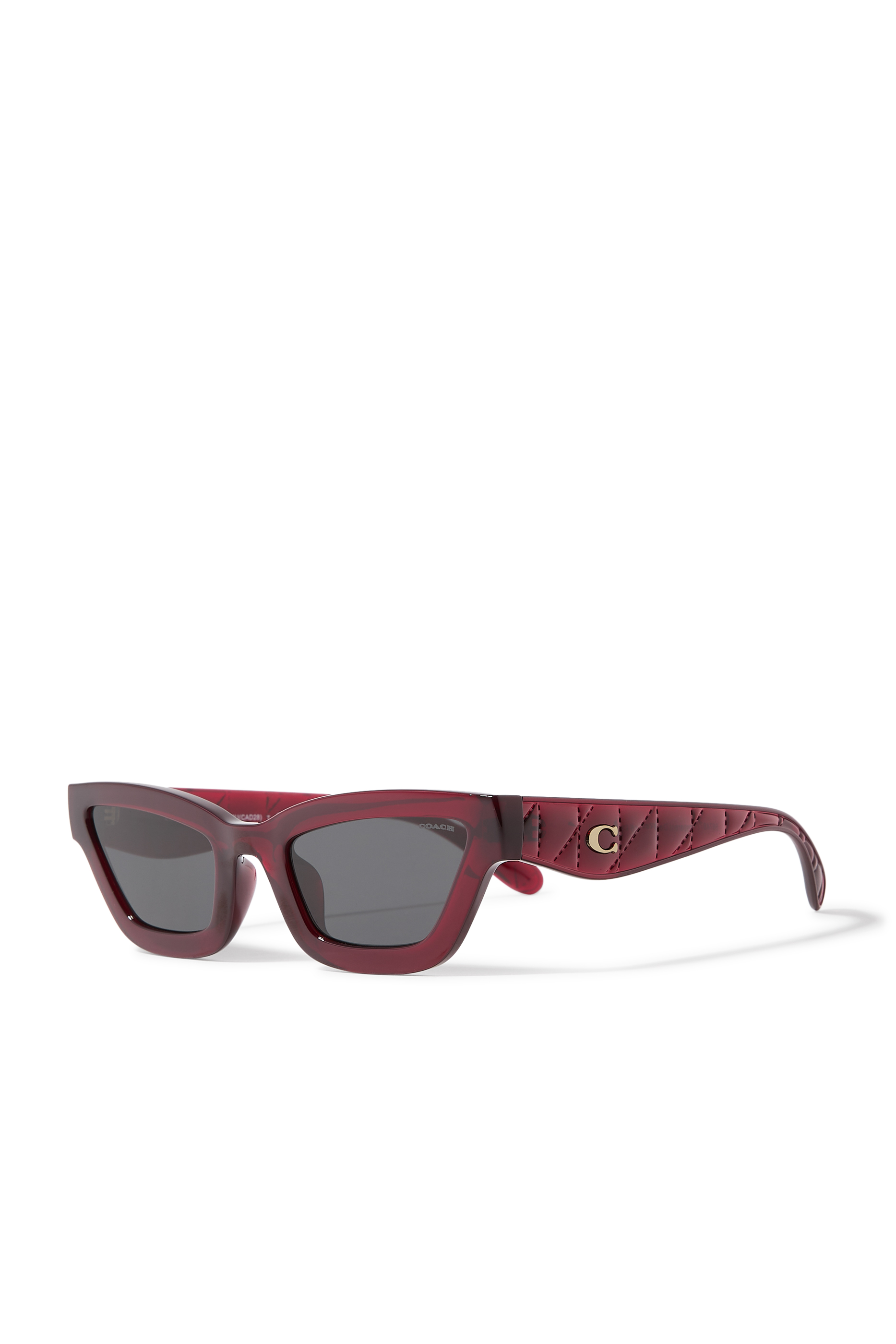 Quilted Narrow Cat Eye Sunglasses