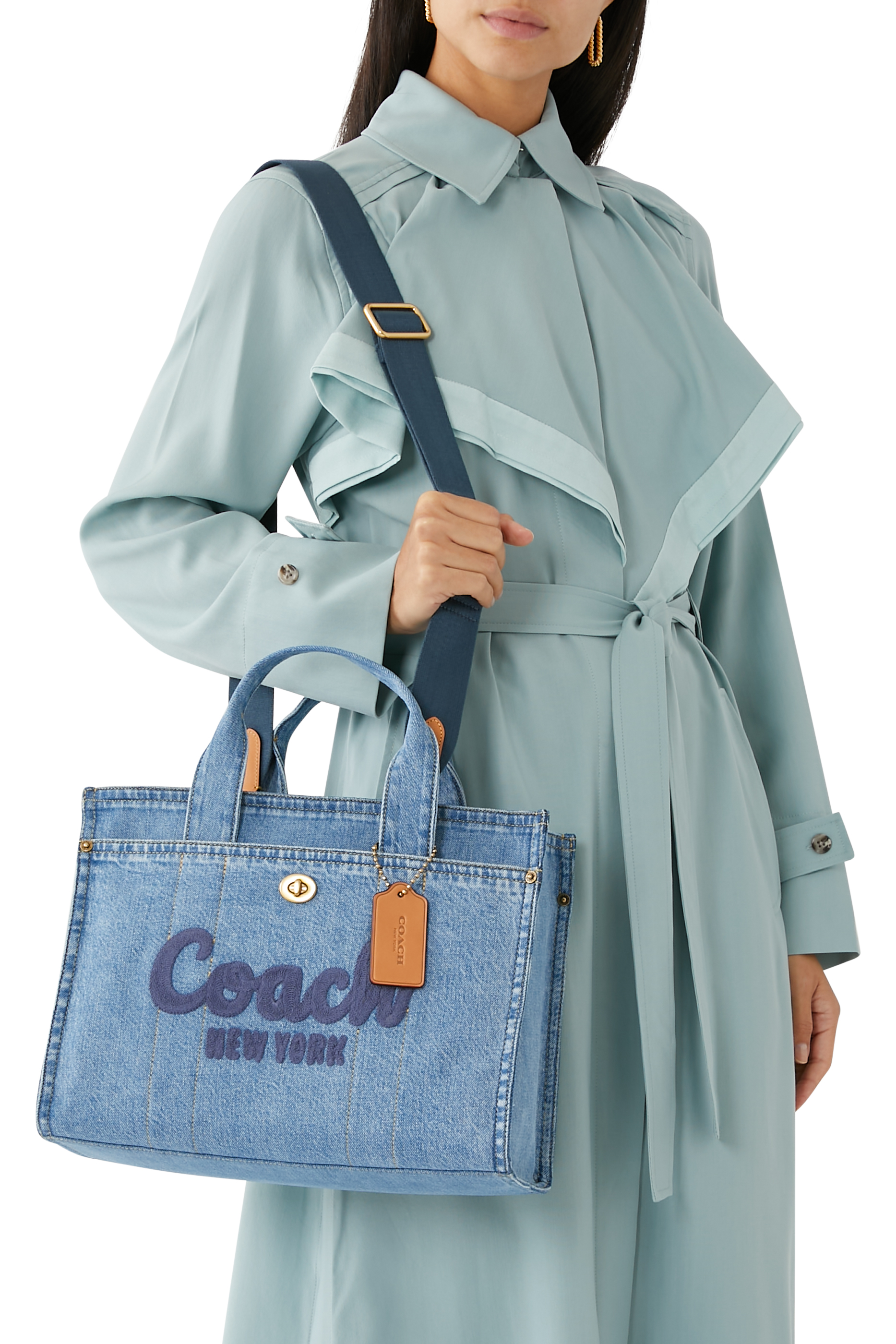 Denim Cargo Tote Bag