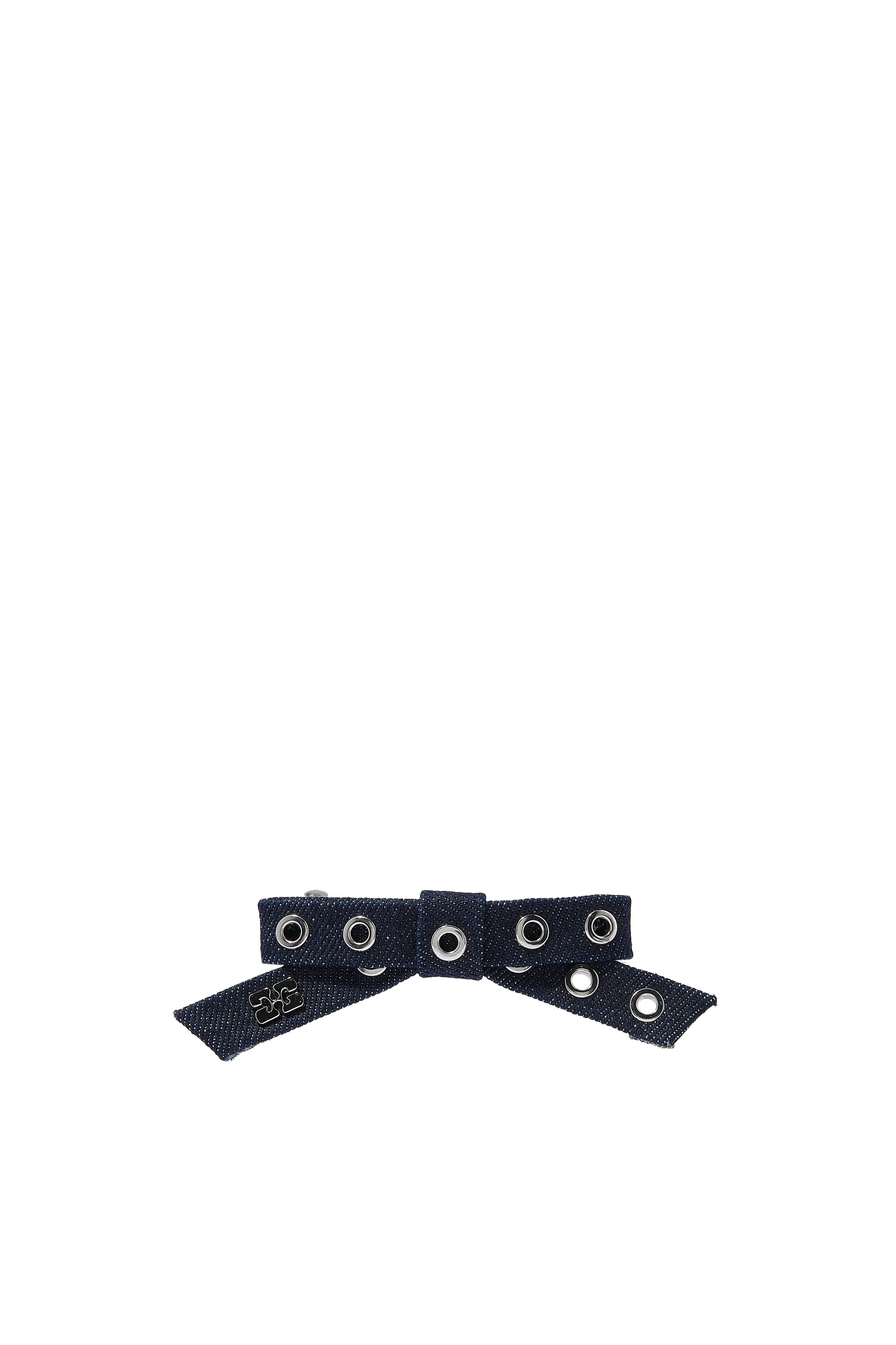 Denim Eyelet Bow Barrette