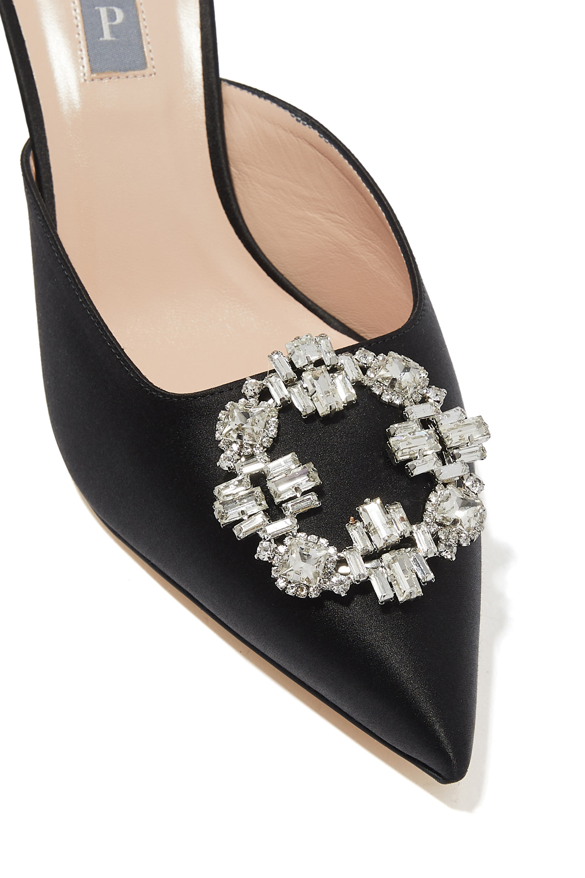 Laila 70 Satin Brooch Mules