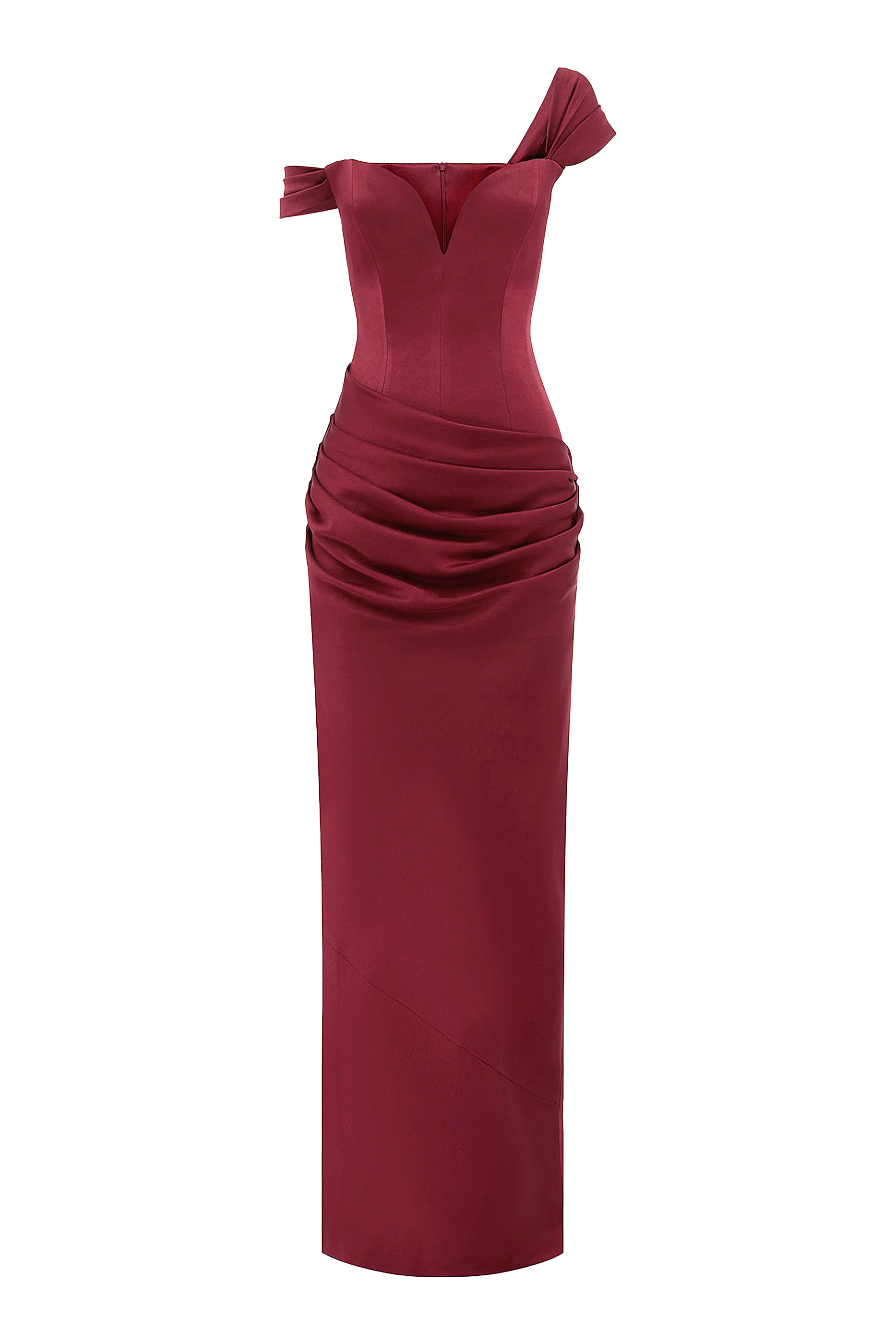 Longline Sweetheart Drape Column Gown