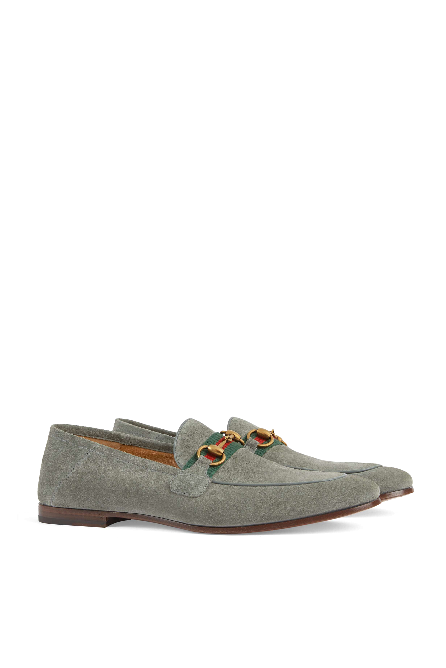 Horsebit Web Suede Loafers