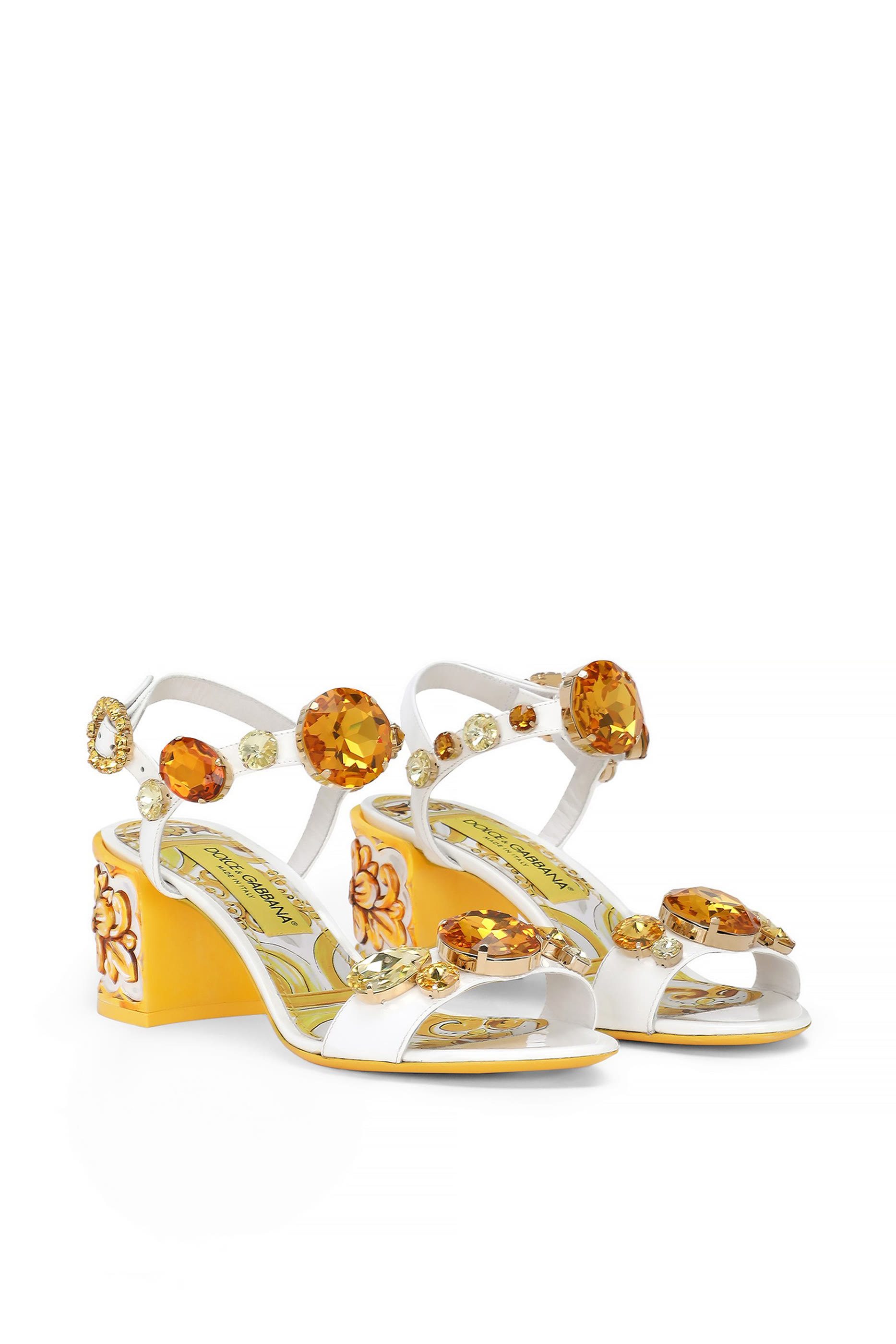 Stone Embellishment 60 Patent Leather Sandals
