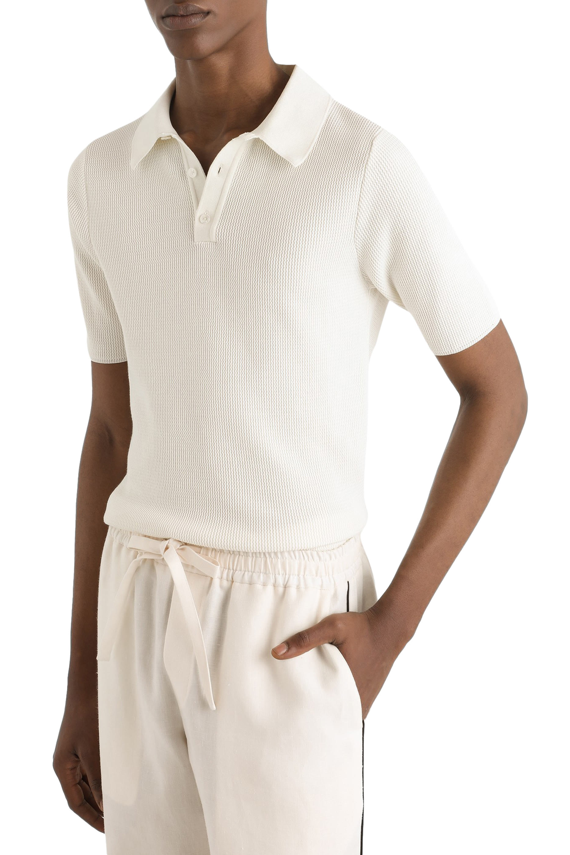 Short Sleeve Cotton Knit Polo Shirt