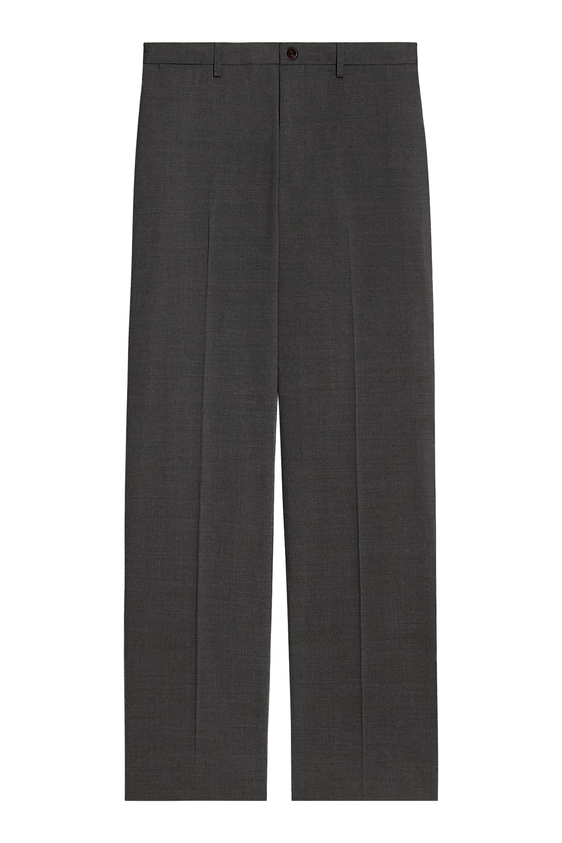 Straight Drawstring Wool Pants